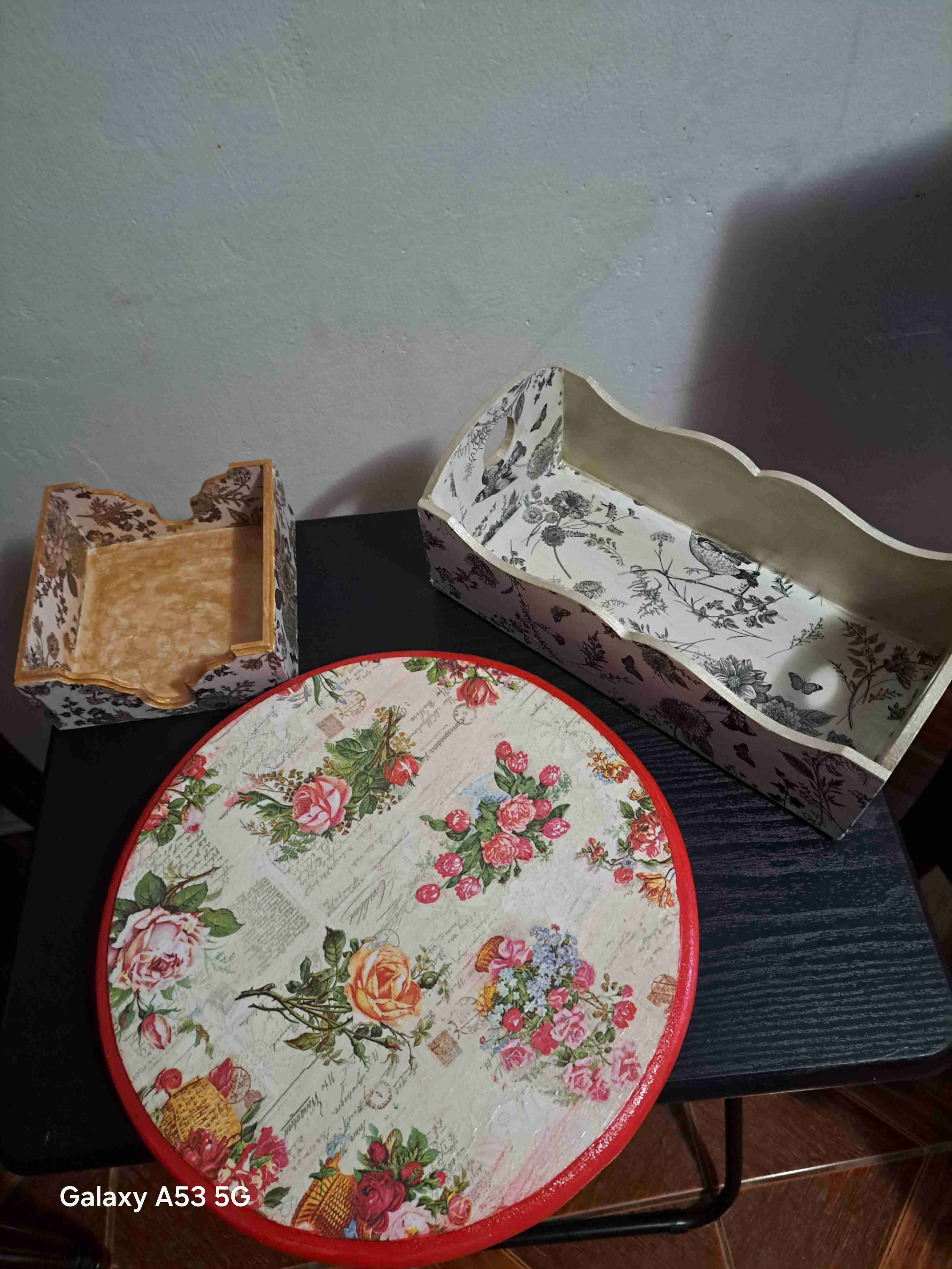 Cuadro floral decorativo en madera - miniatura 5