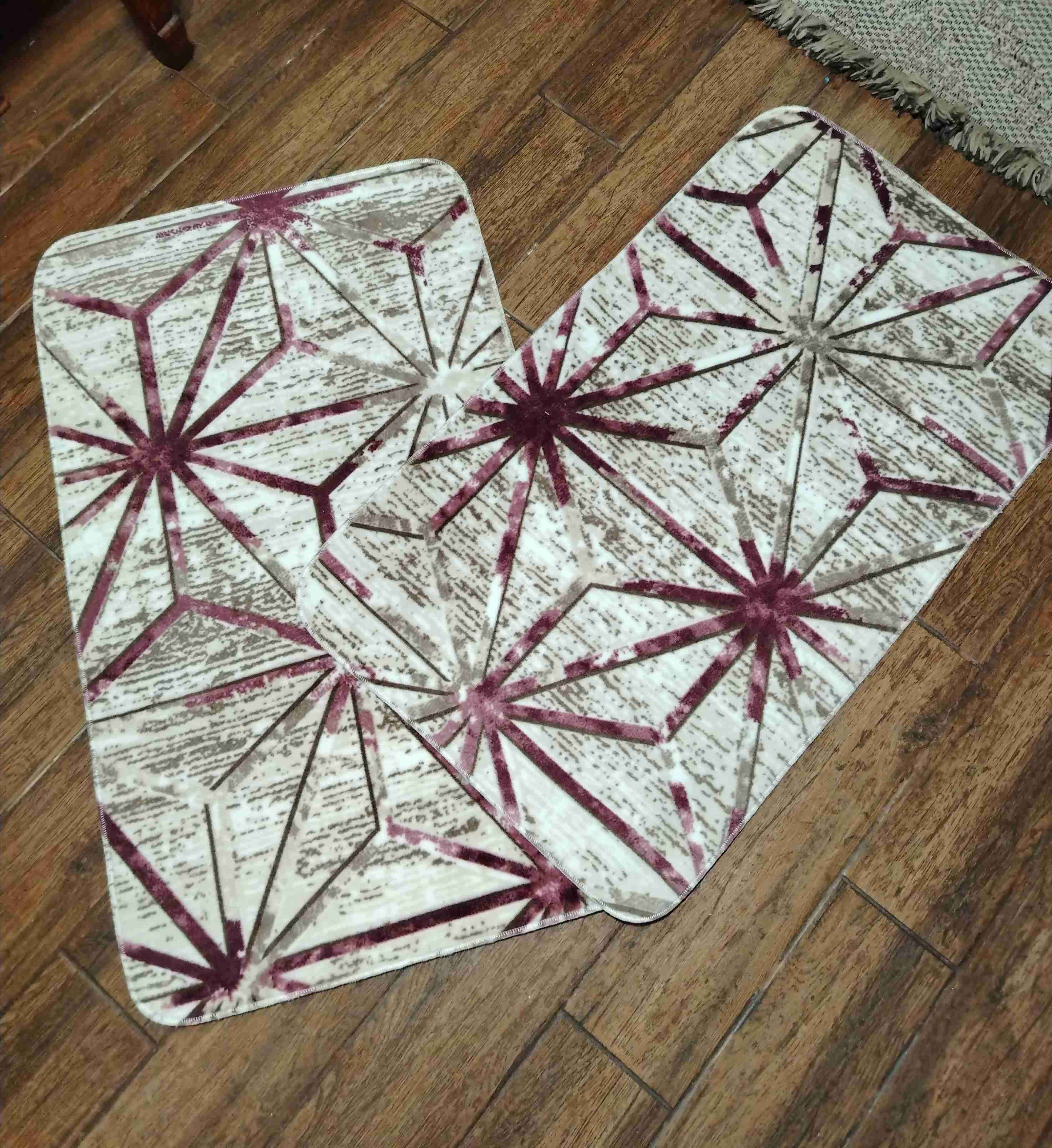 Set de alfombras con diseño geométrico - miniatura 2