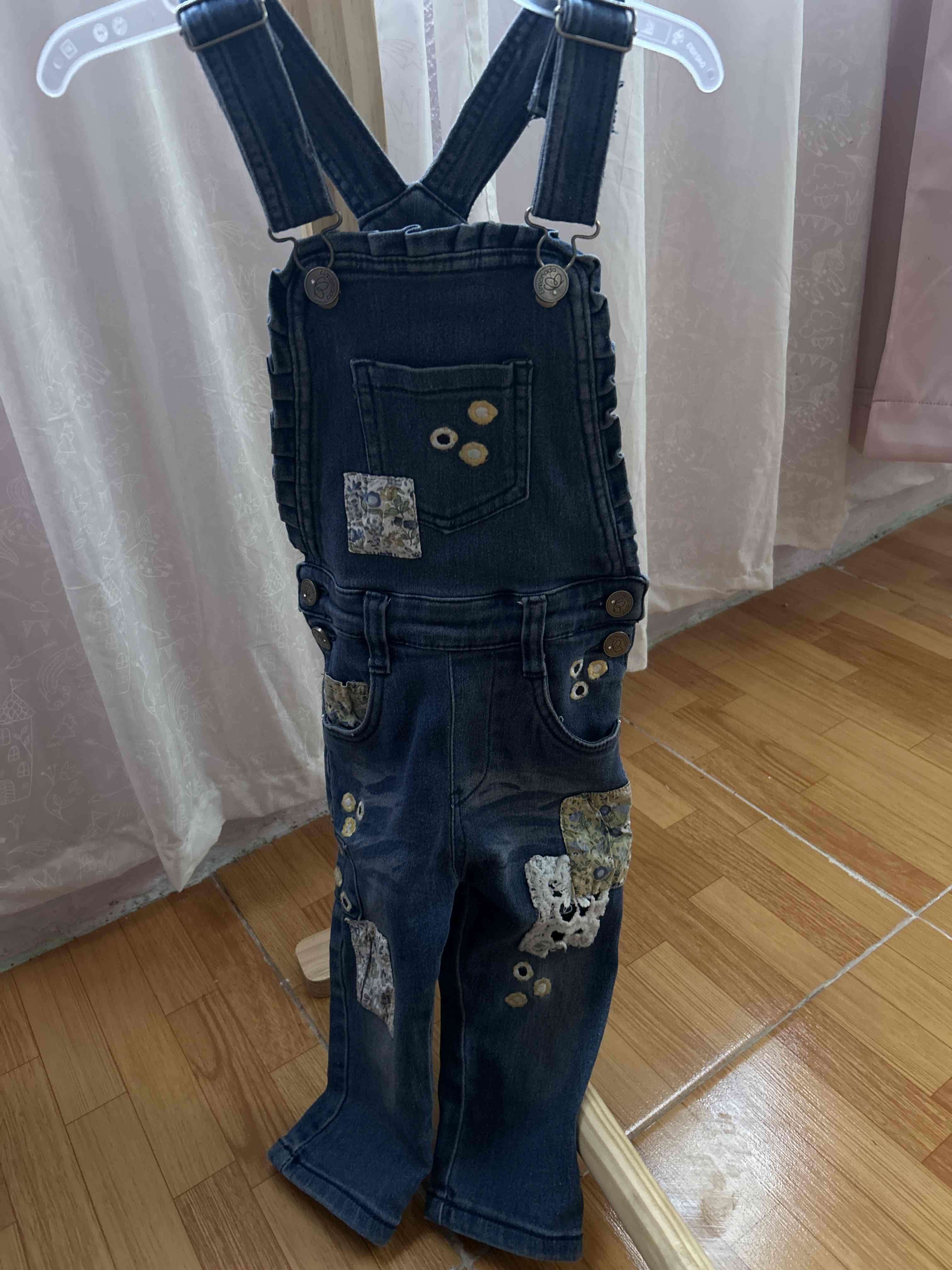 Overol de mezclilla infantil patchwork Limonada - miniatura 1