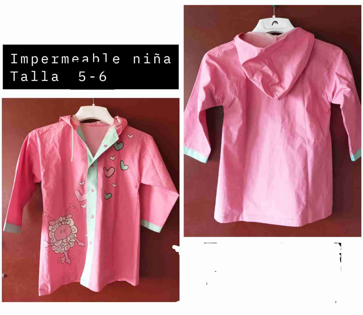 Impermeable niña rosa 5-6 años