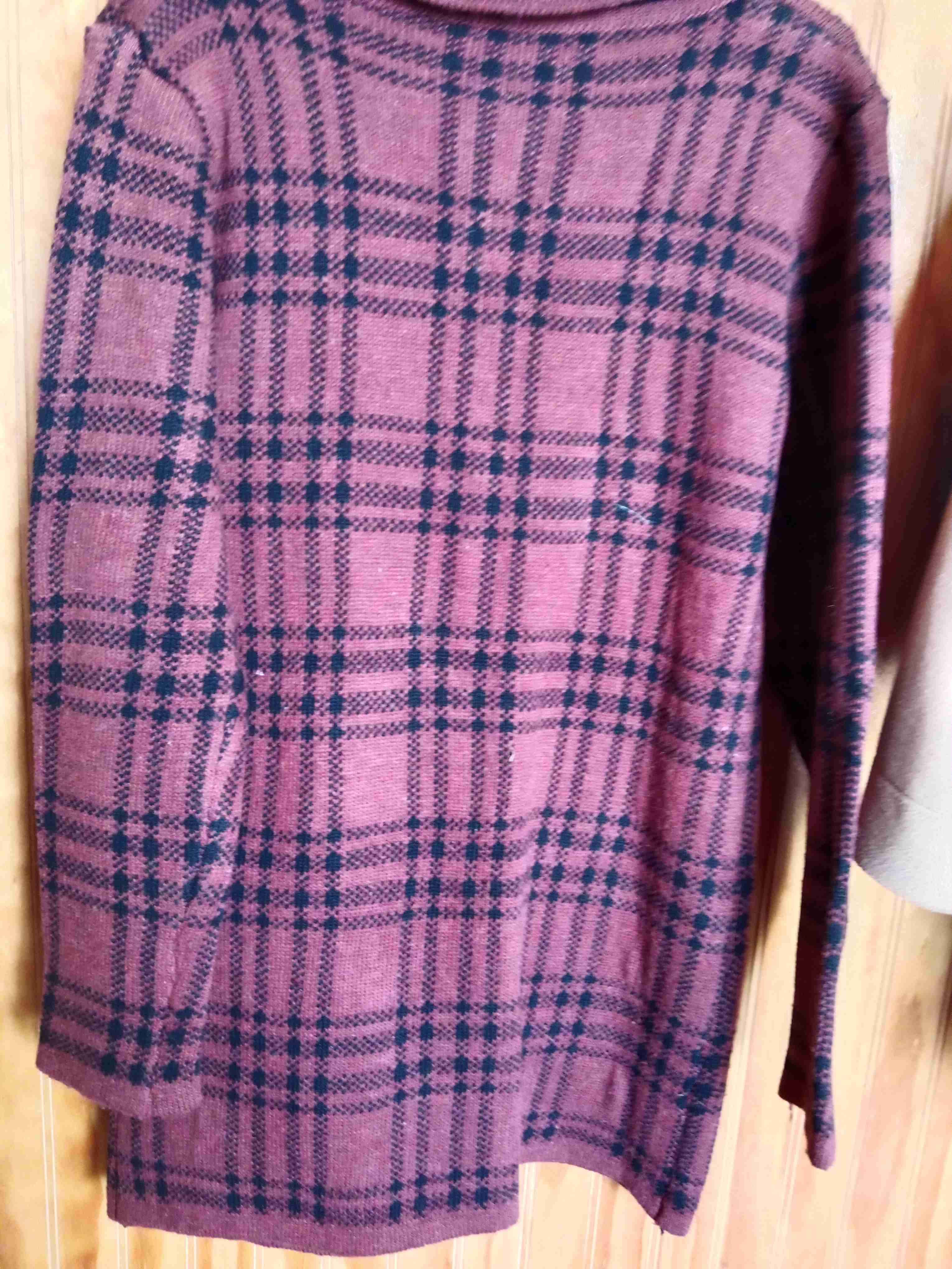 Abrigo de lana a cuadros rojo - miniatura 2