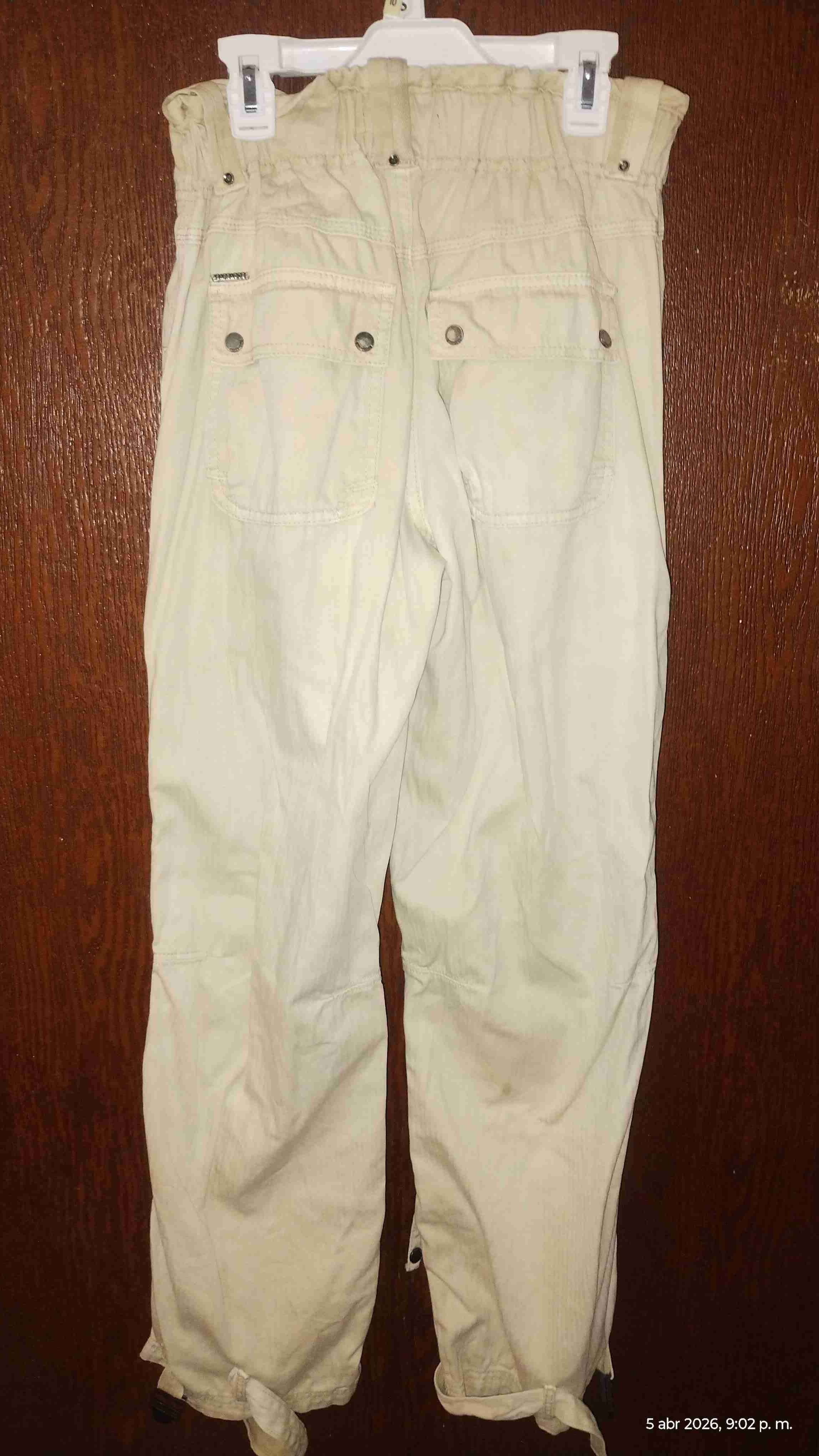 Pantalones cargo beige y gris para mujer - miniatura 1