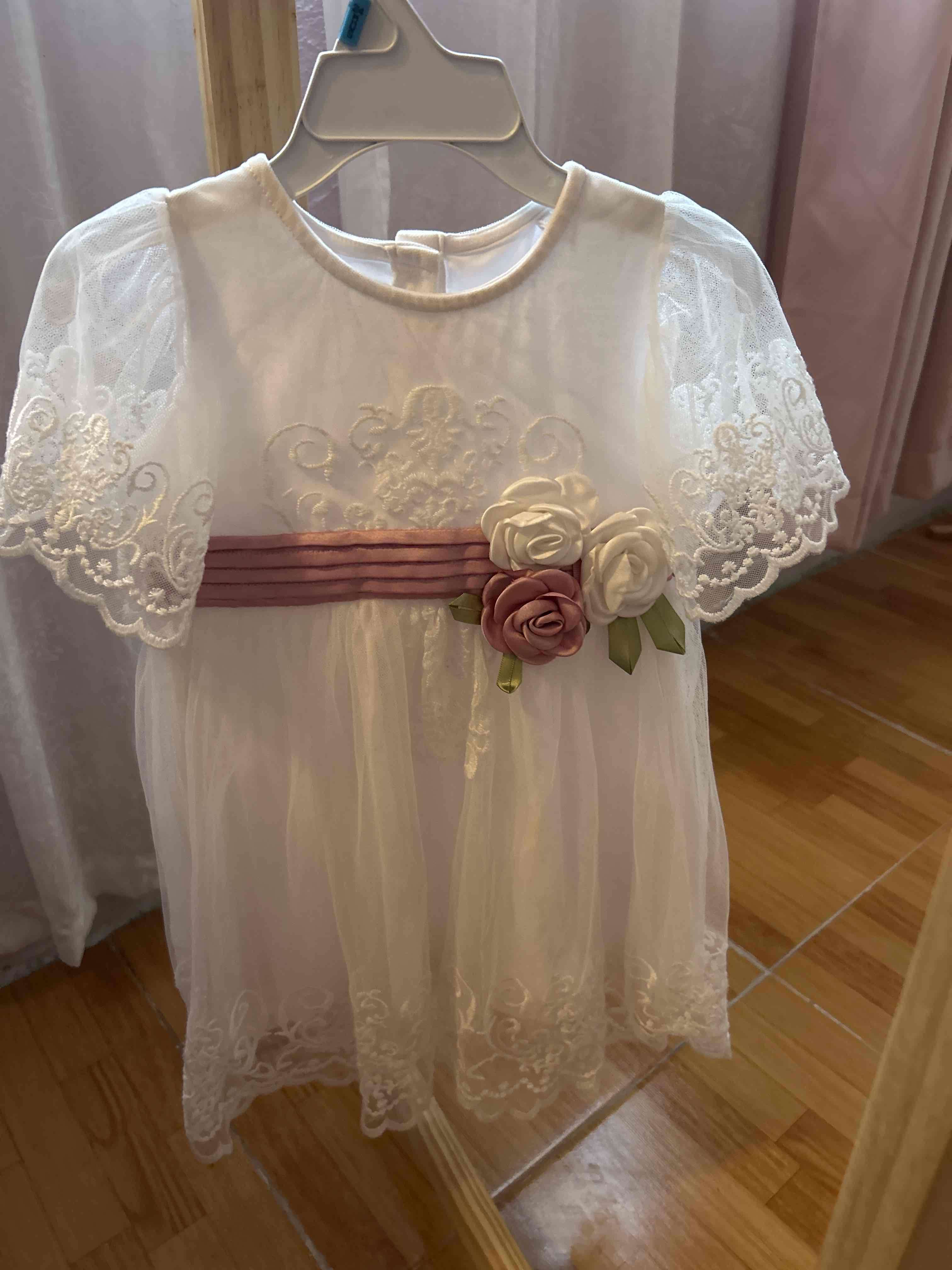 Vestido blanco de bebé elegante Limonada - miniatura 1