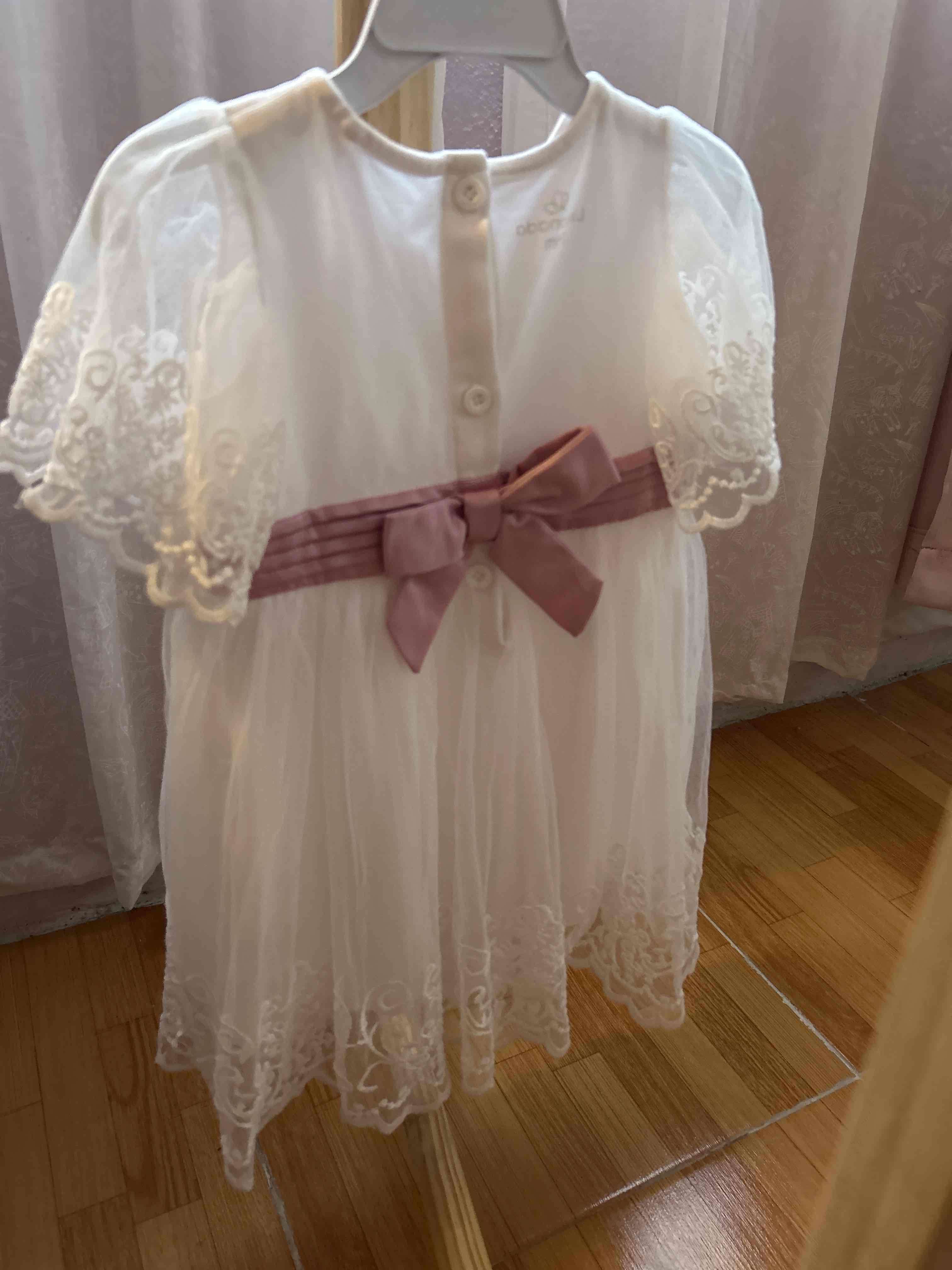 Vestido blanco de bebé elegante Limonada - miniatura 2