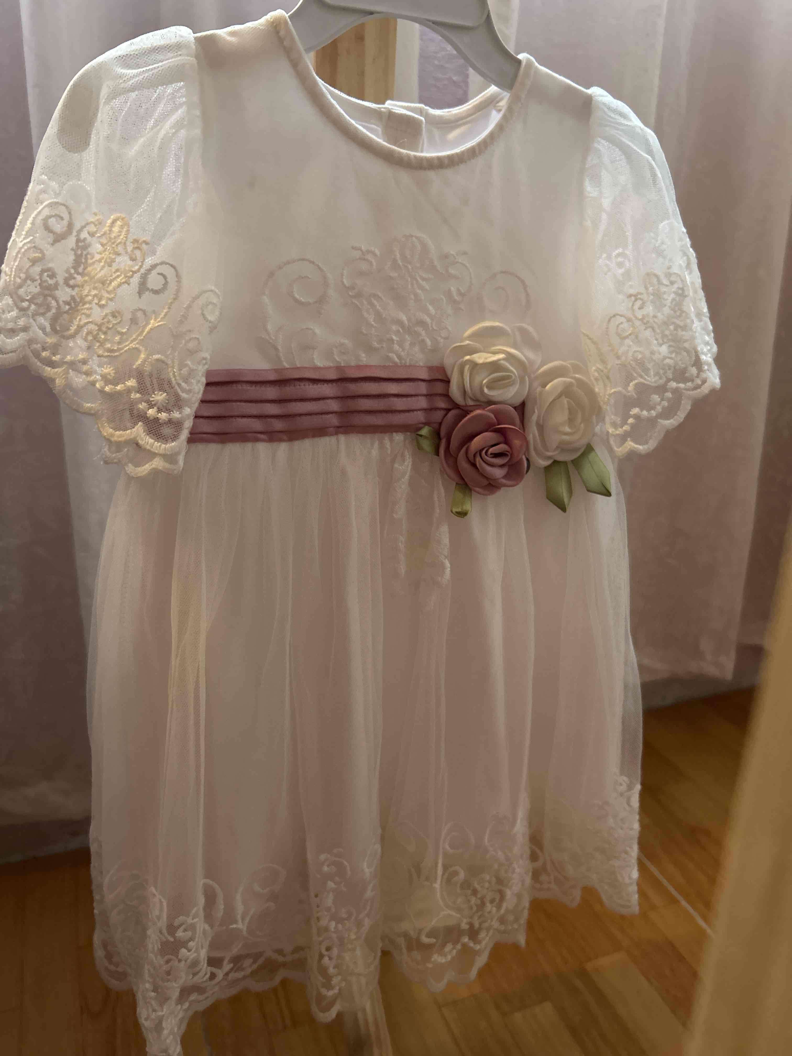 Vestido blanco de bebé elegante Limonada - miniatura 3