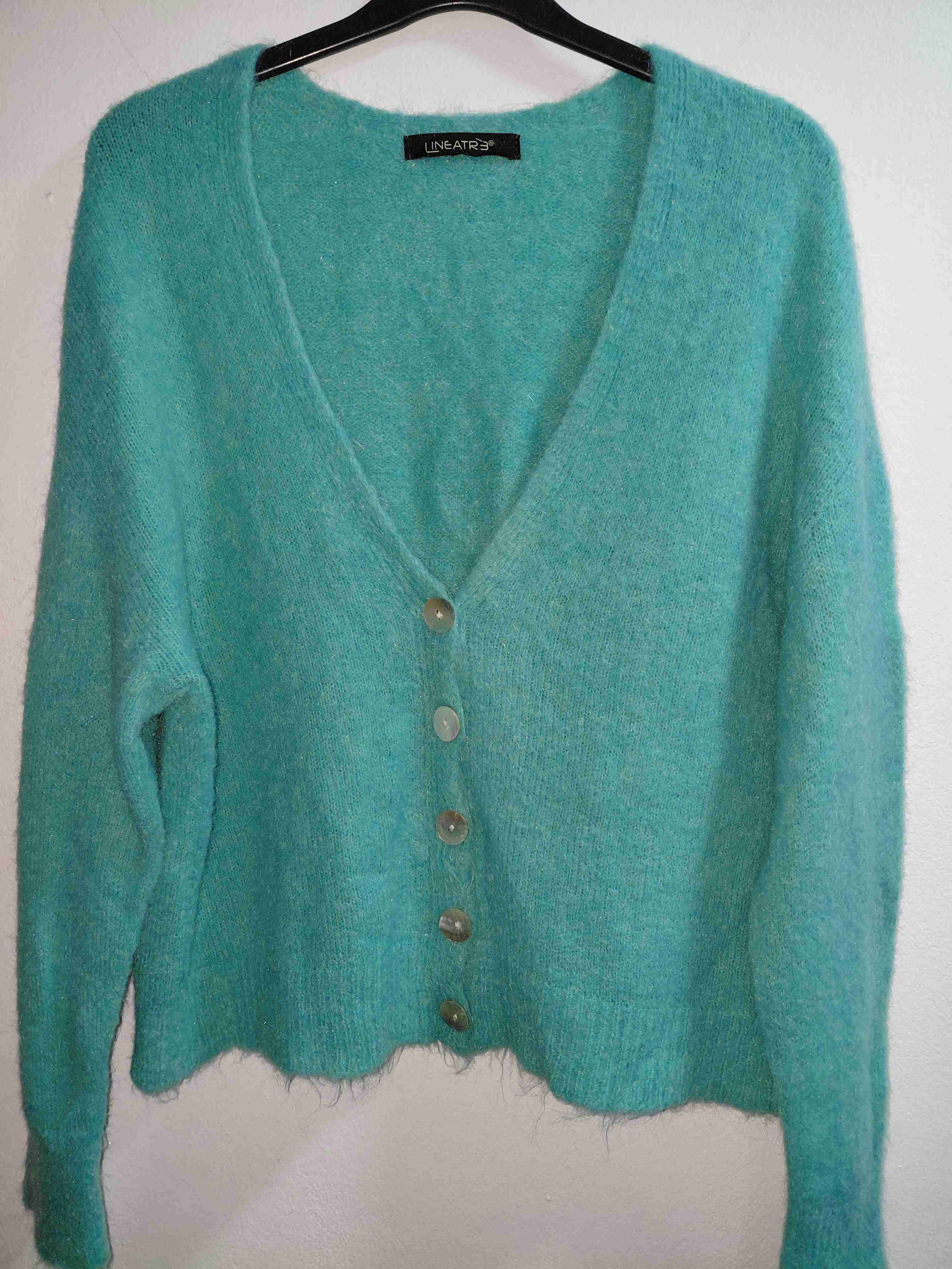 Cárdigan verde botón Lineatre