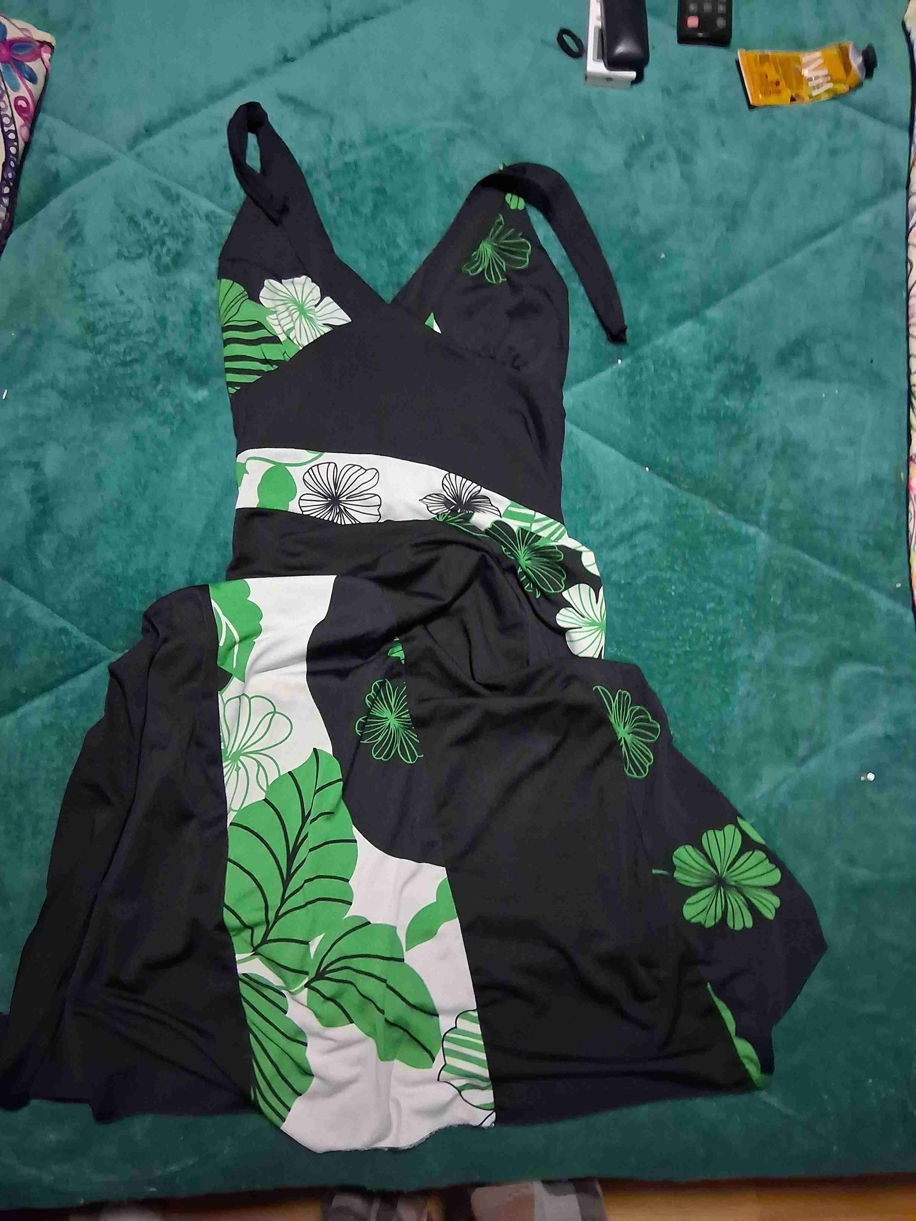 Vestido negro floral - 3