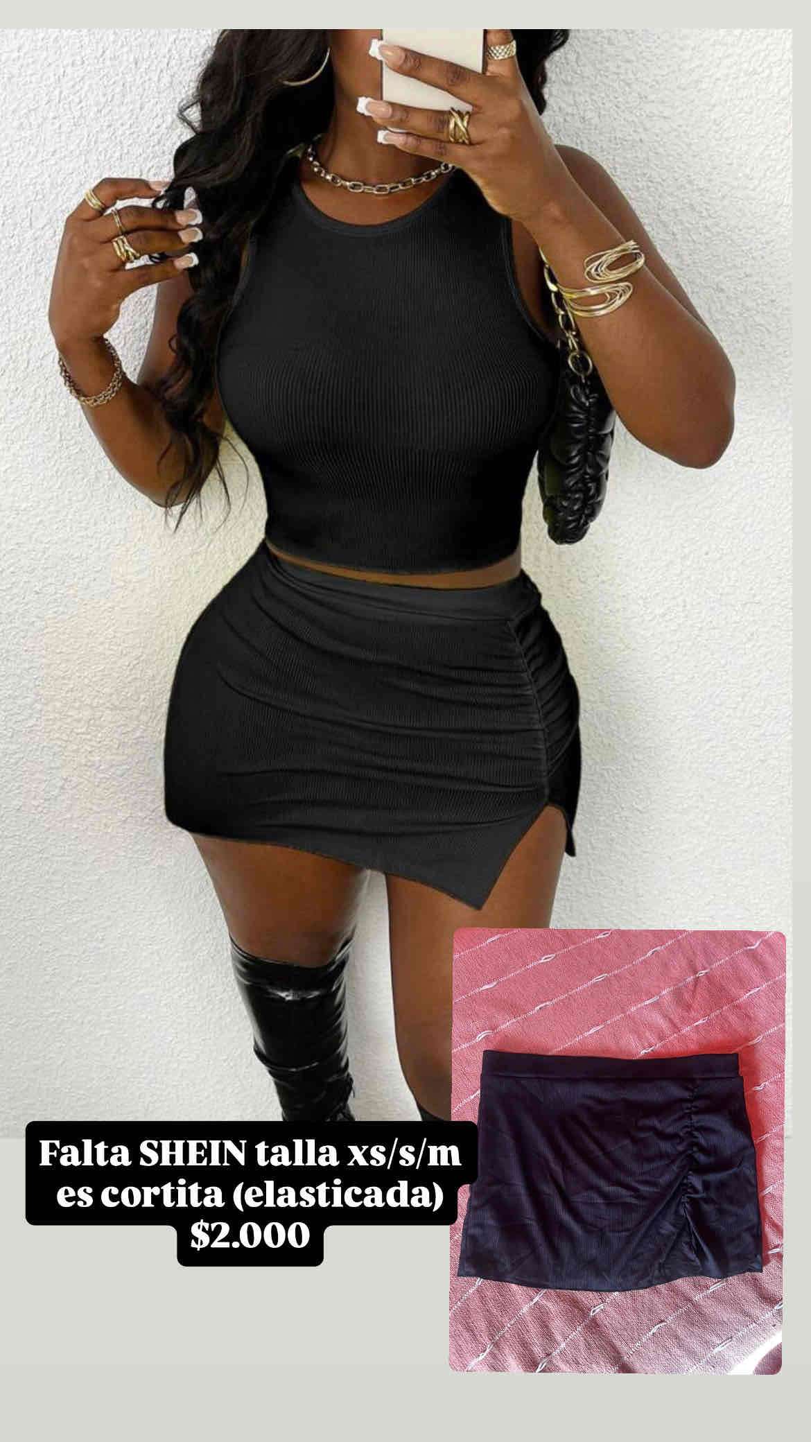 Falda negra ajustada SHEIN