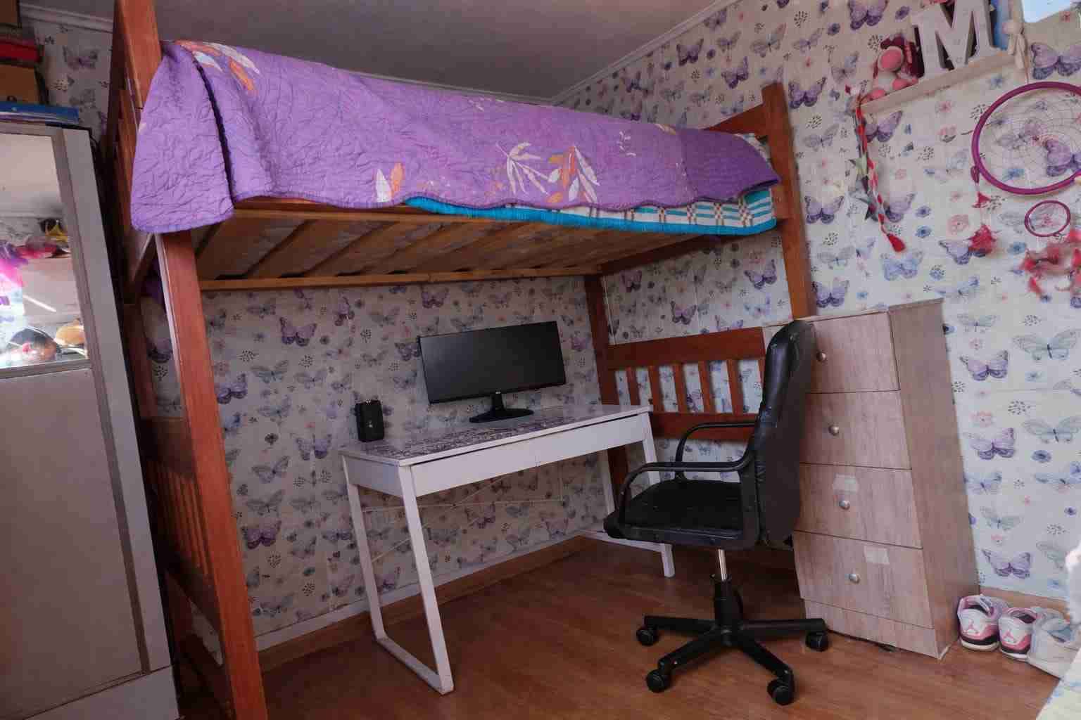 Cama alta con escritorio - 1