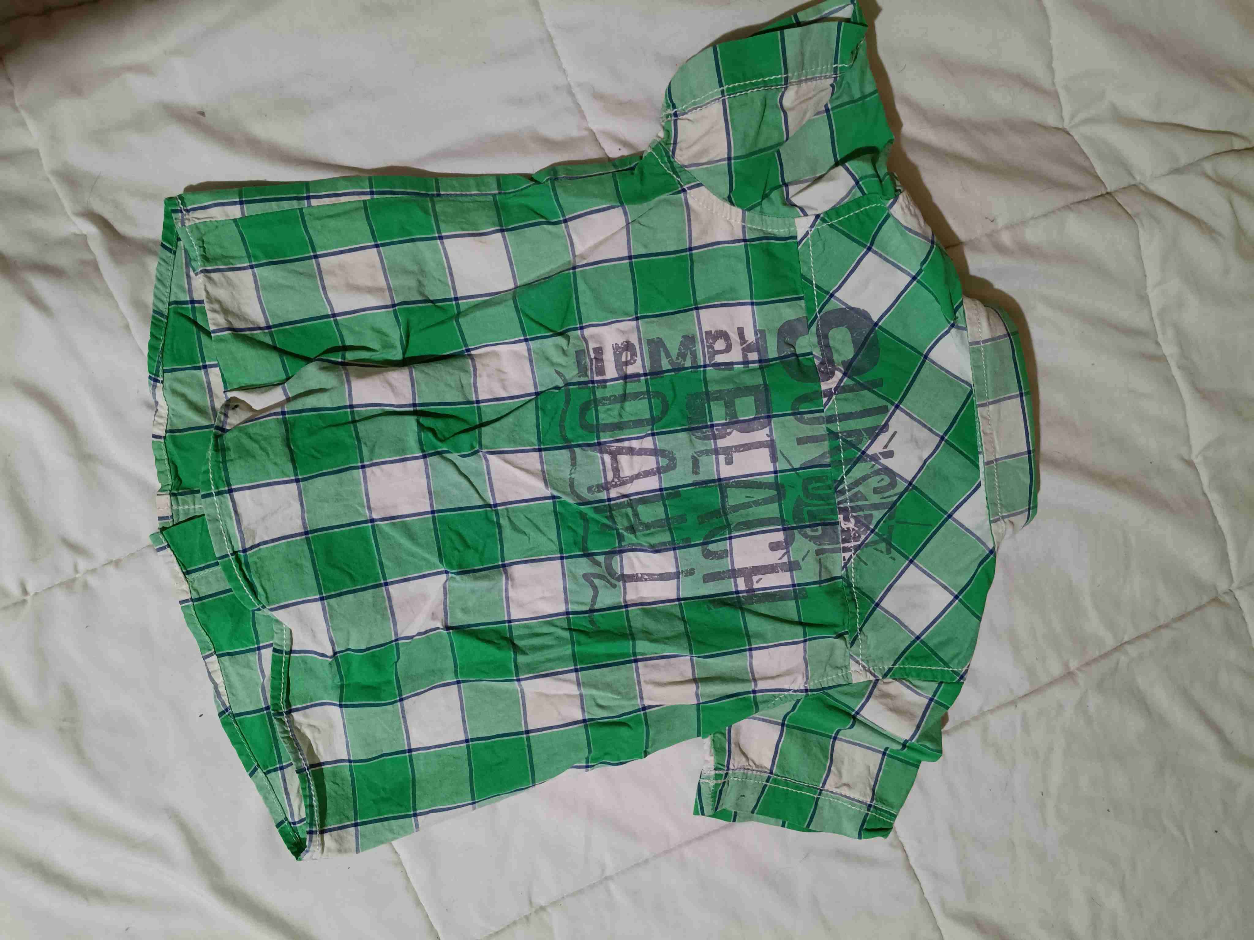 Camisa a cuadros verde para niño - 3