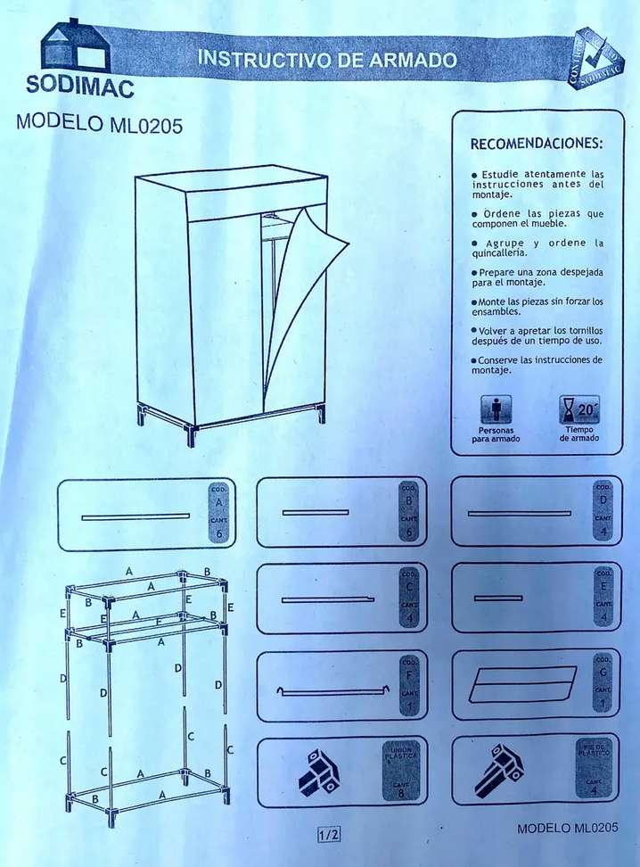 Closet ropero de lona portatil ordenna-sodimac - miniatura 3