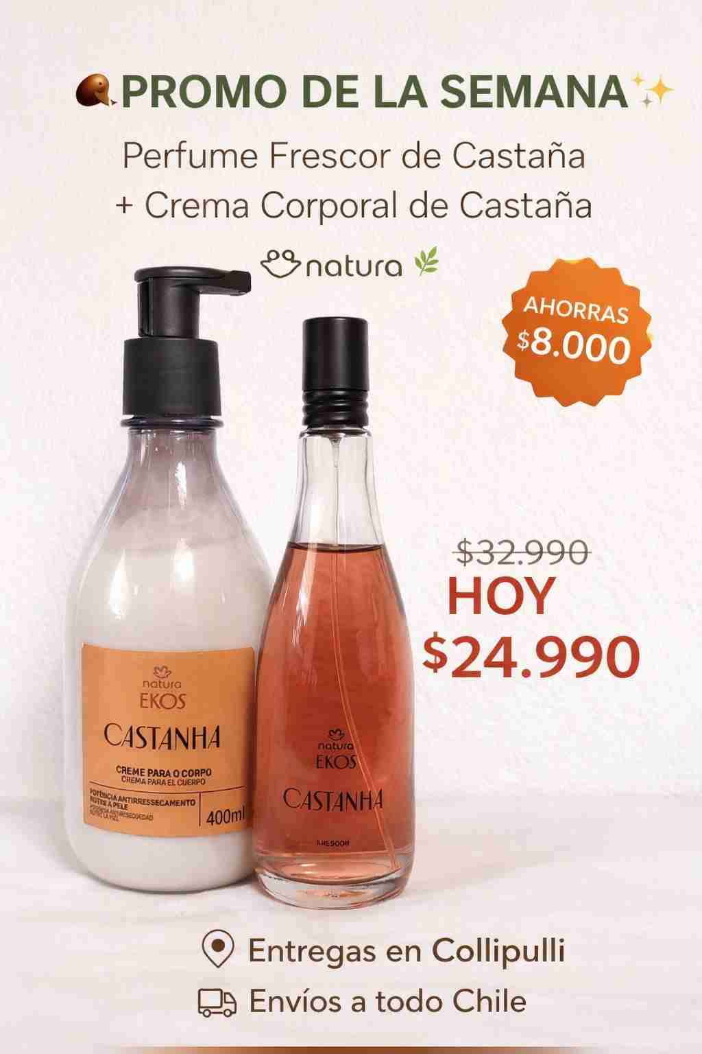 Set Perfume y Crema Castaña