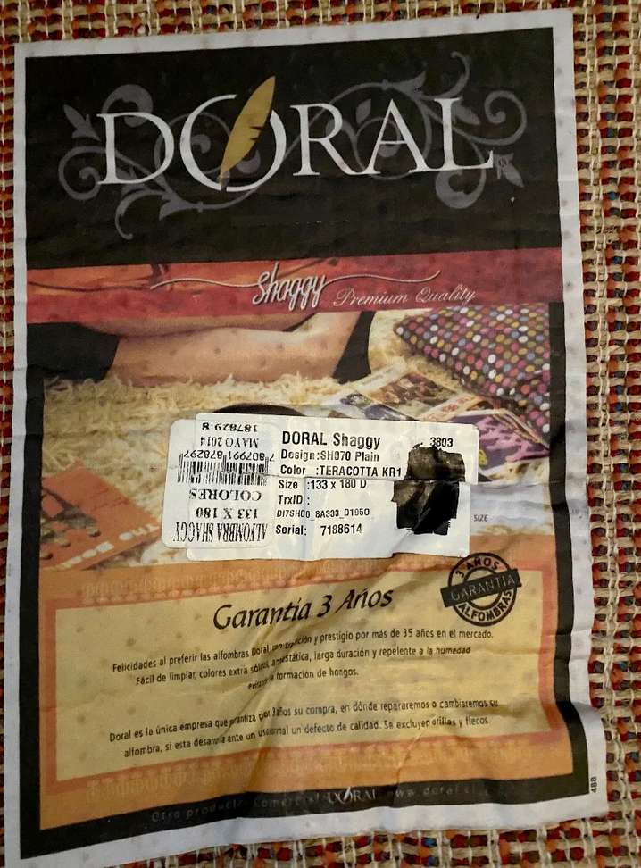 Alfombra shaggy naranja terracota - miniatura 3