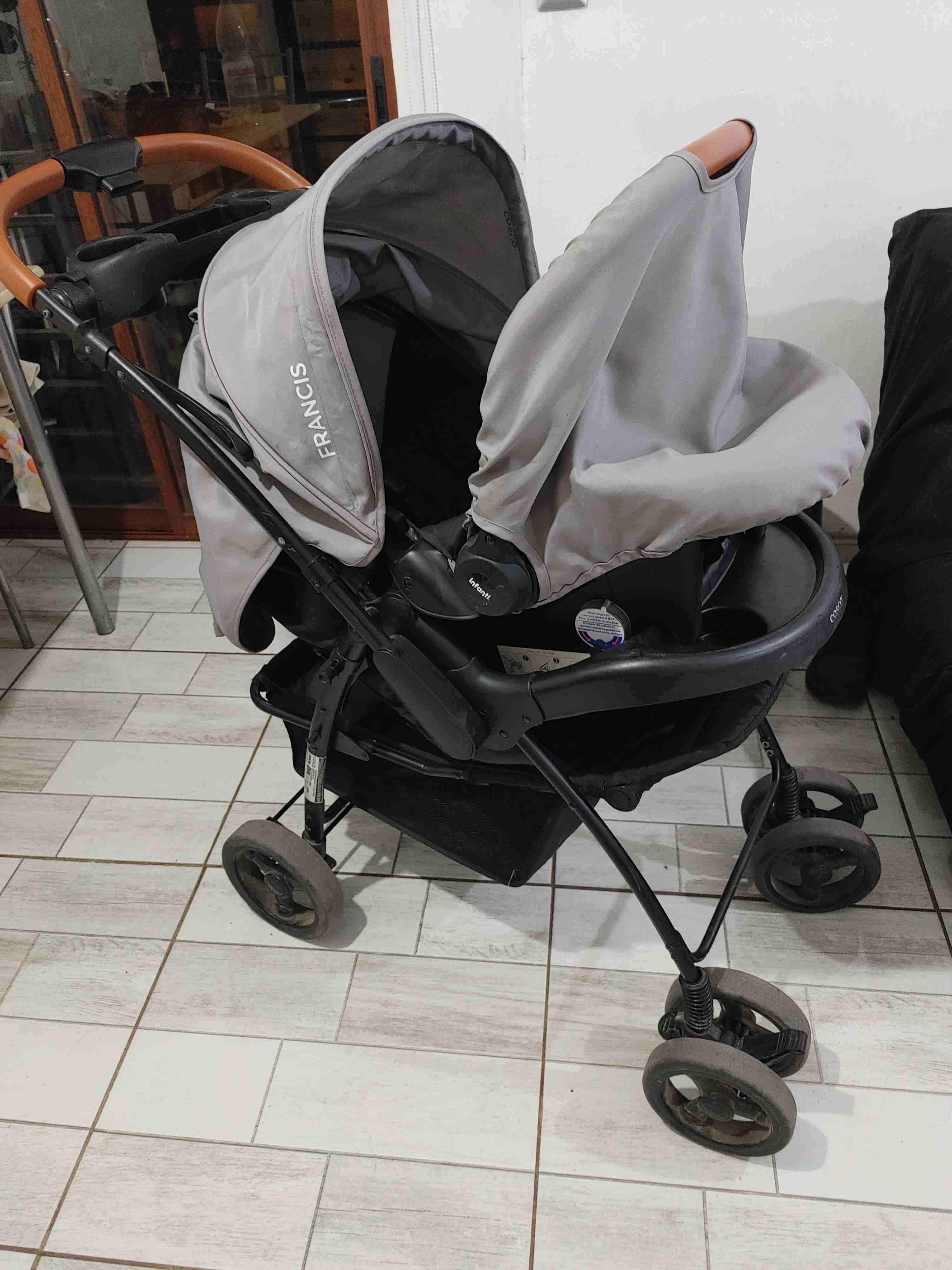 Coche de bebé con huevito Francis gris - 1