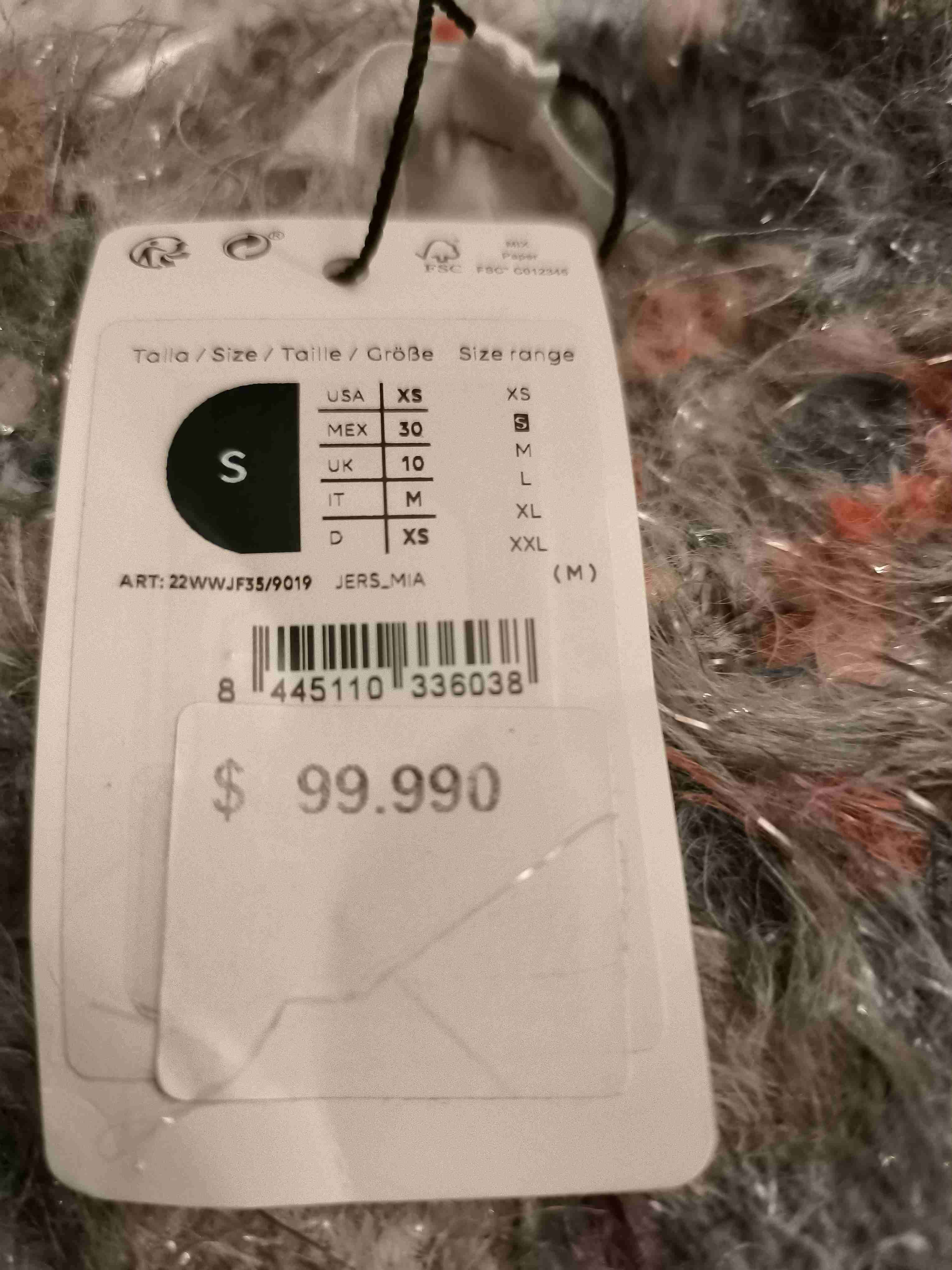 Suéter peludo multicolor Desigual - miniatura 3