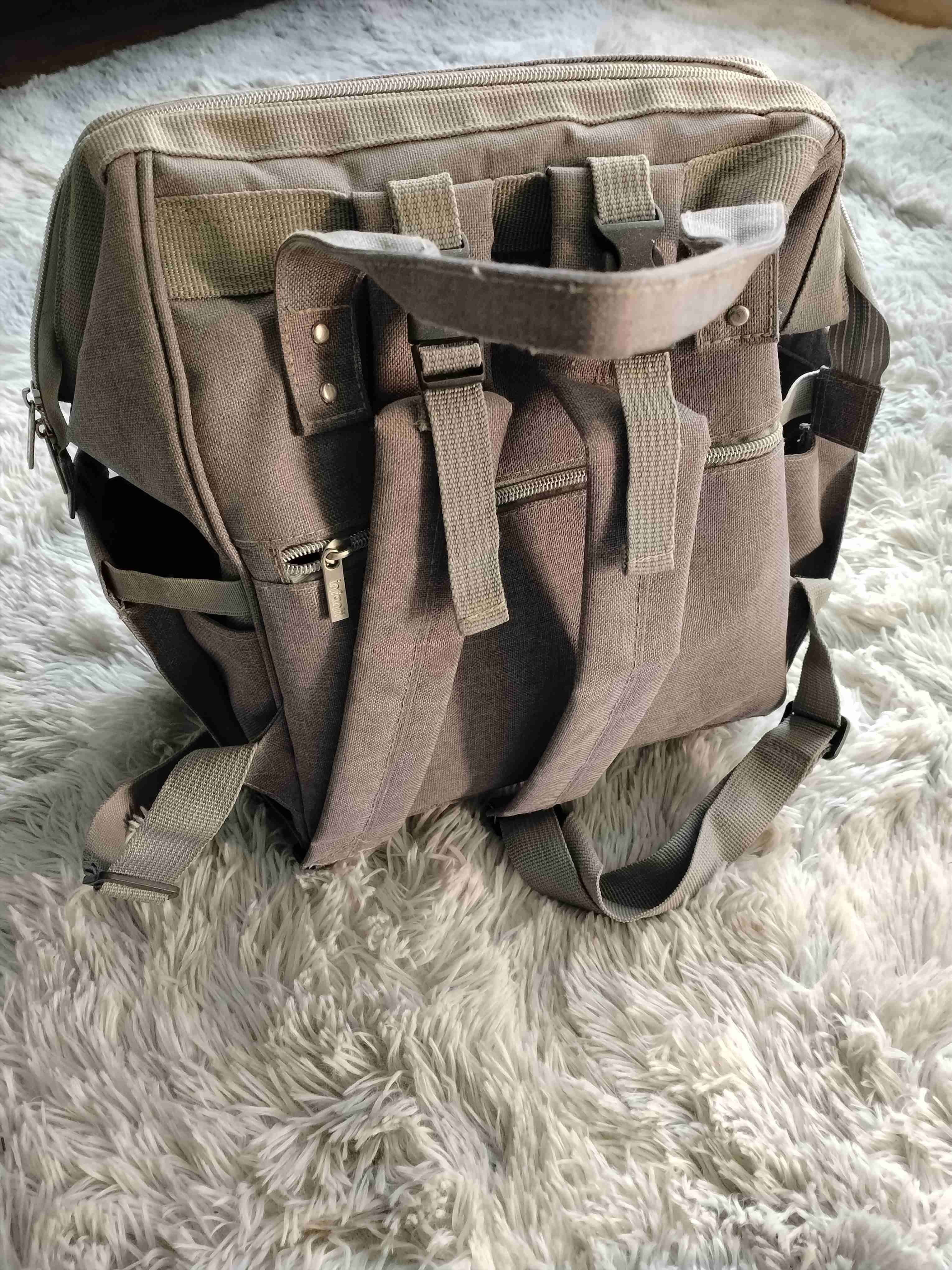 Mochila Infanti gris acolchada pañalera - miniatura 5