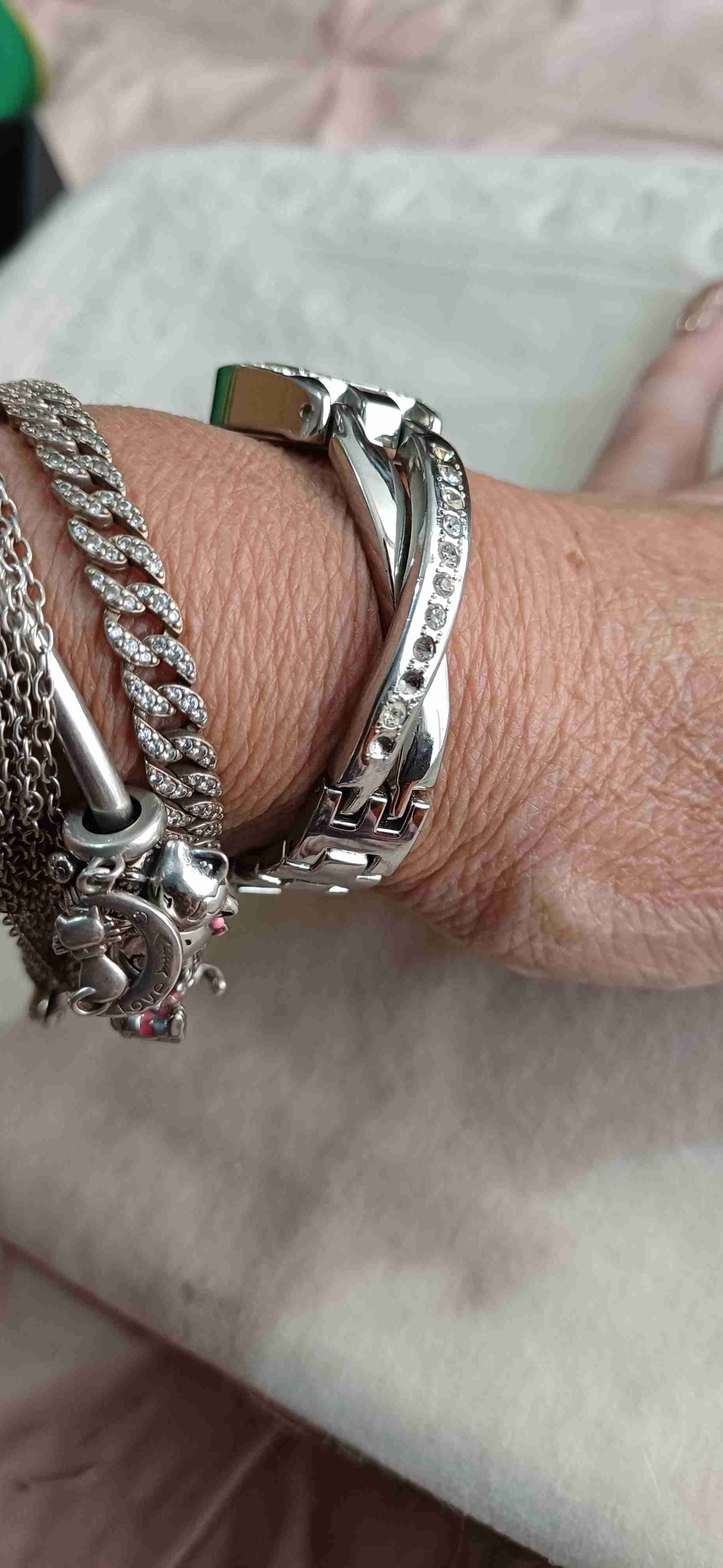 Reloj plateado con cristales - miniatura 5