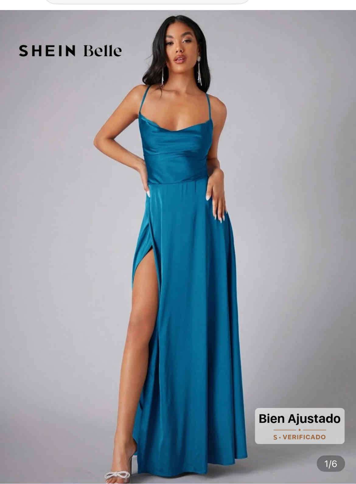 Vestido largo azul M - miniatura 3