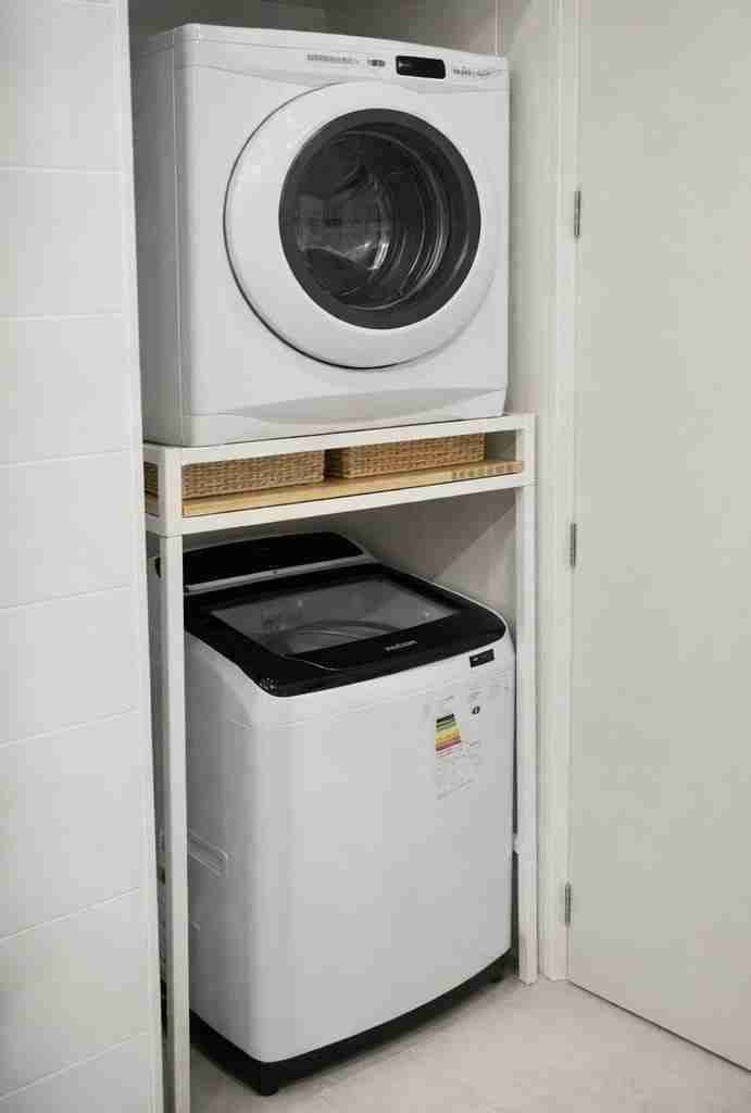 soporte de secadora en fierro y madera - 2