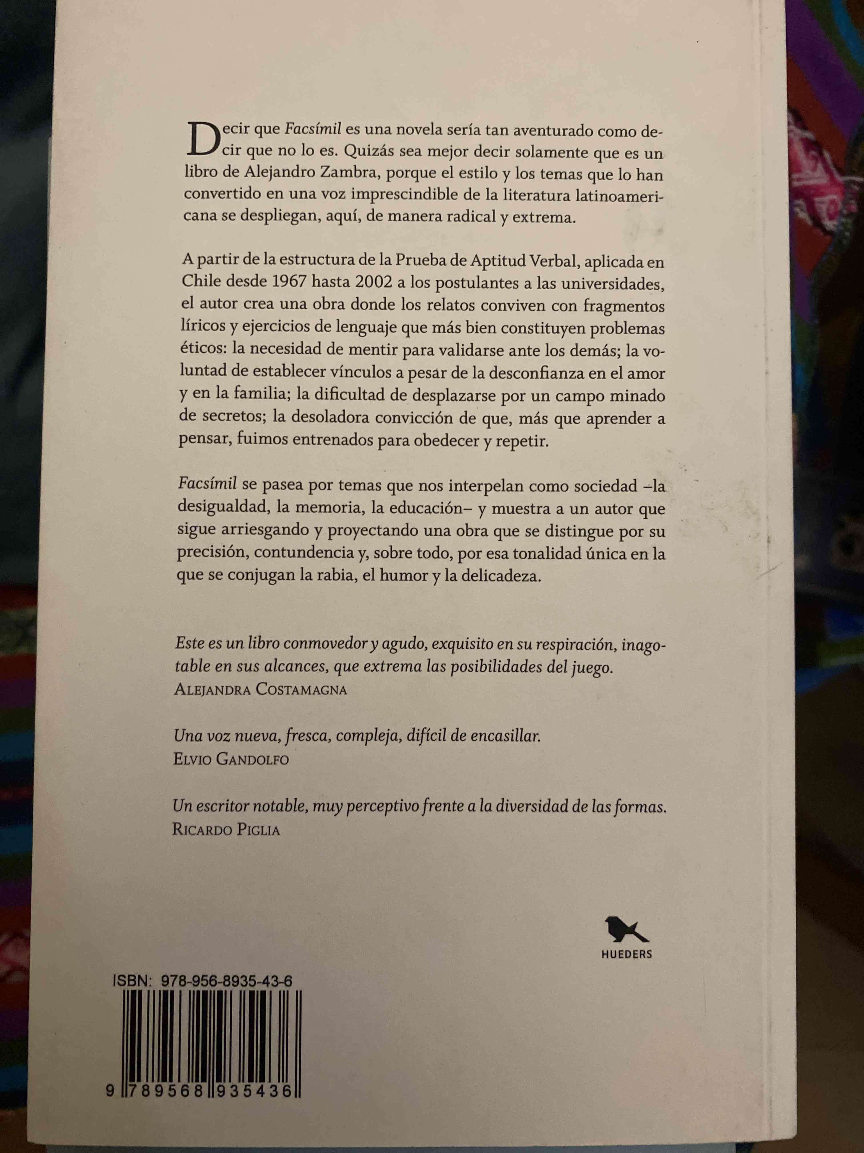 Libro Facsímil Alejandro Zambra - miniatura 2