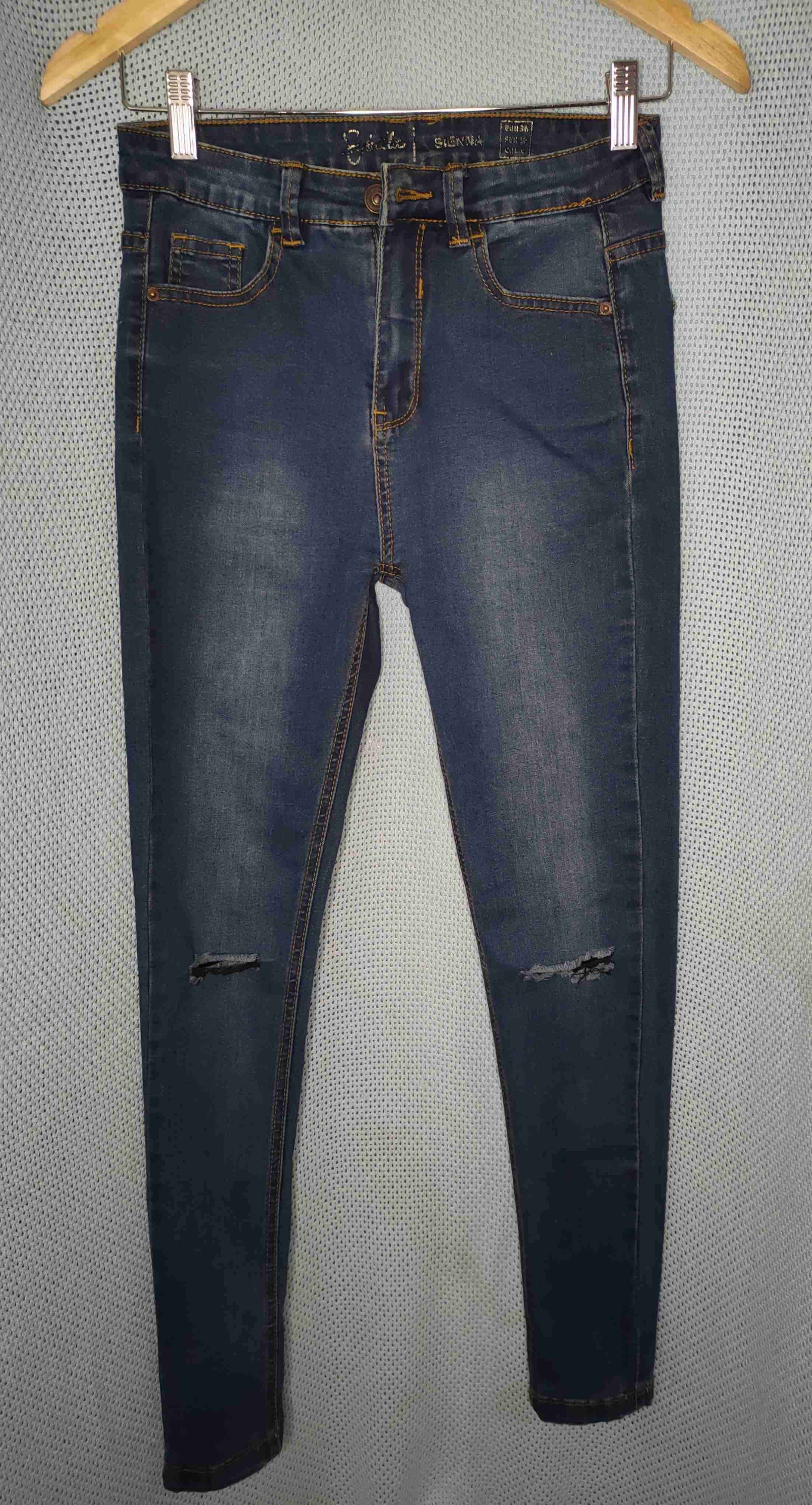 Jeans azul oscuro mujer - miniatura 1