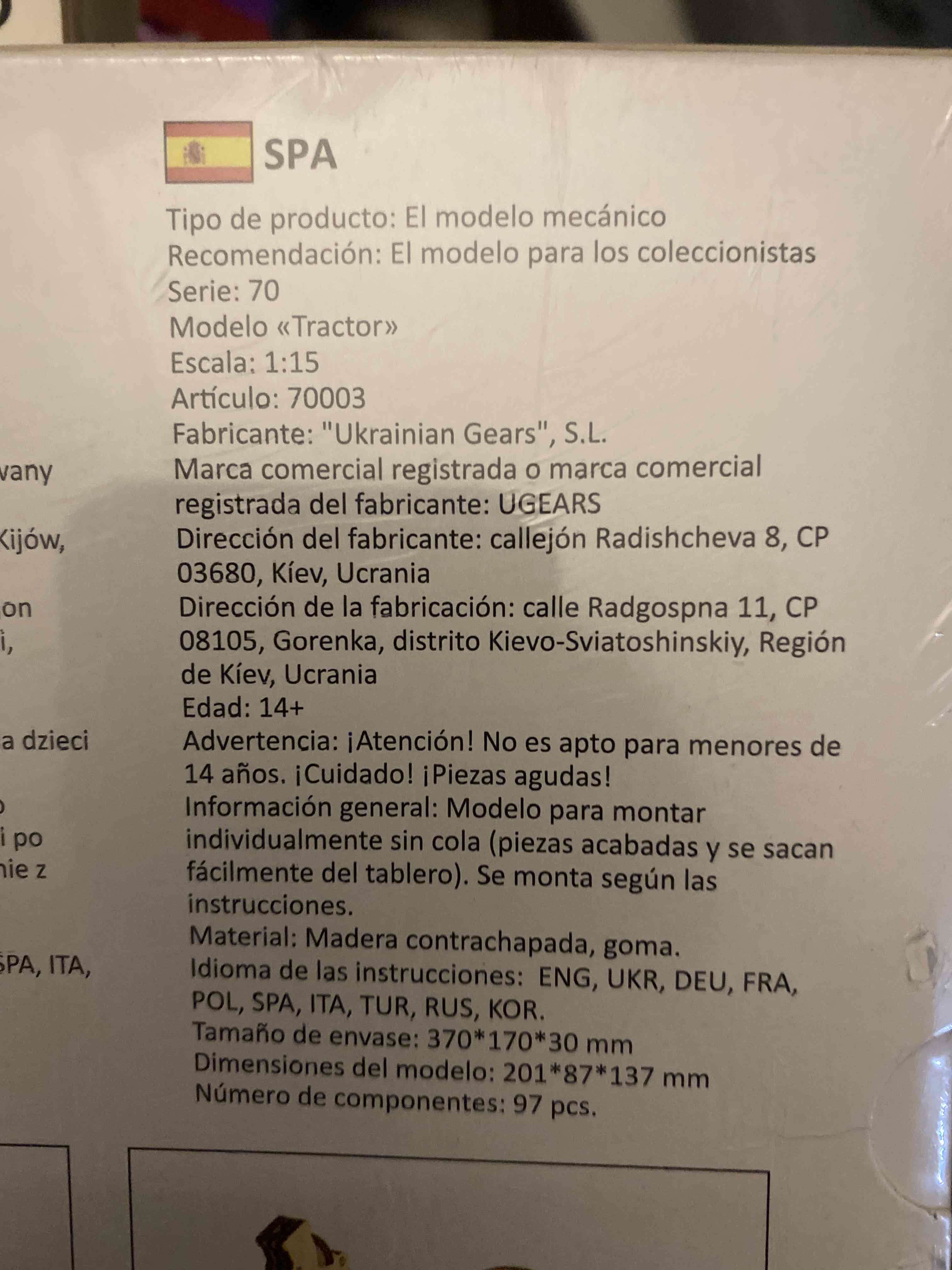 Modelo mecánico tractor UGEARS - miniatura 2