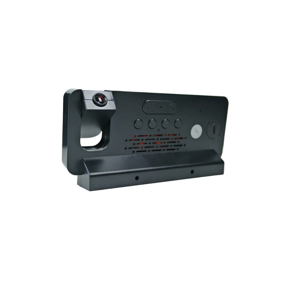 Reloj despertador digital negro con proyector - miniatura 2