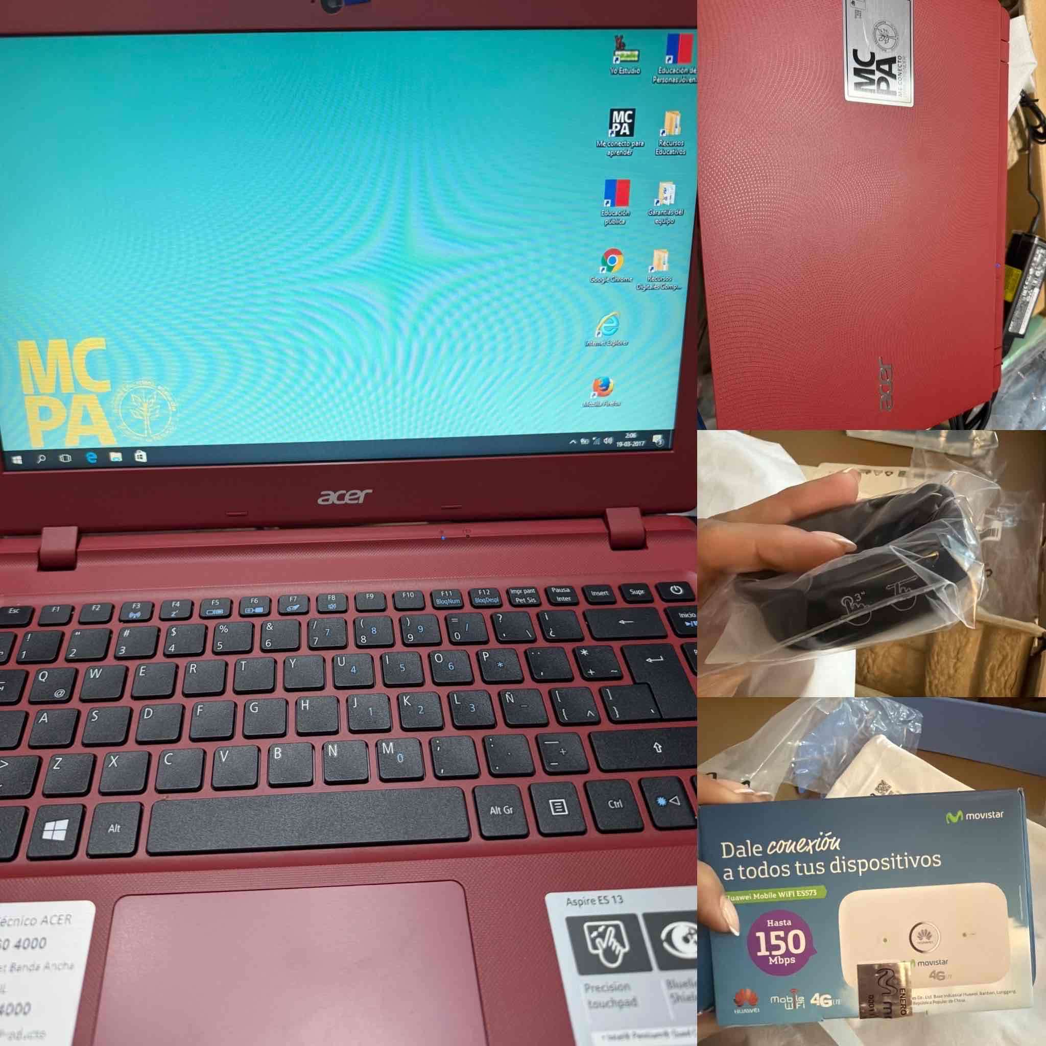 Notebook Acer rojo 13 pulgadas - miniatura 3