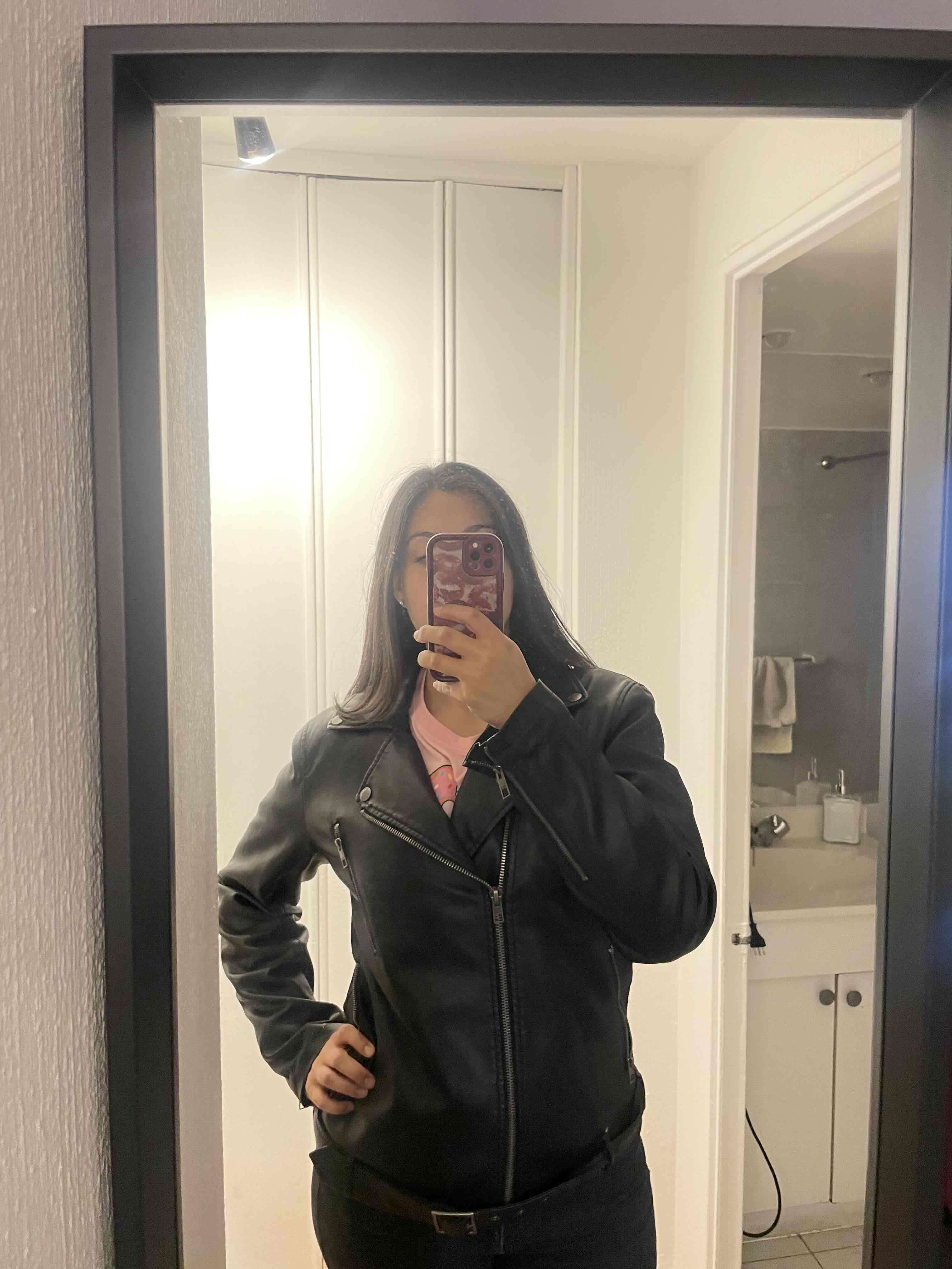 Chaqueta de eco cuero negro - 5