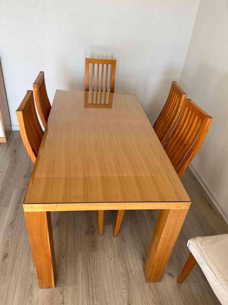 Comedor madera con vidrio 6 sillas - 3