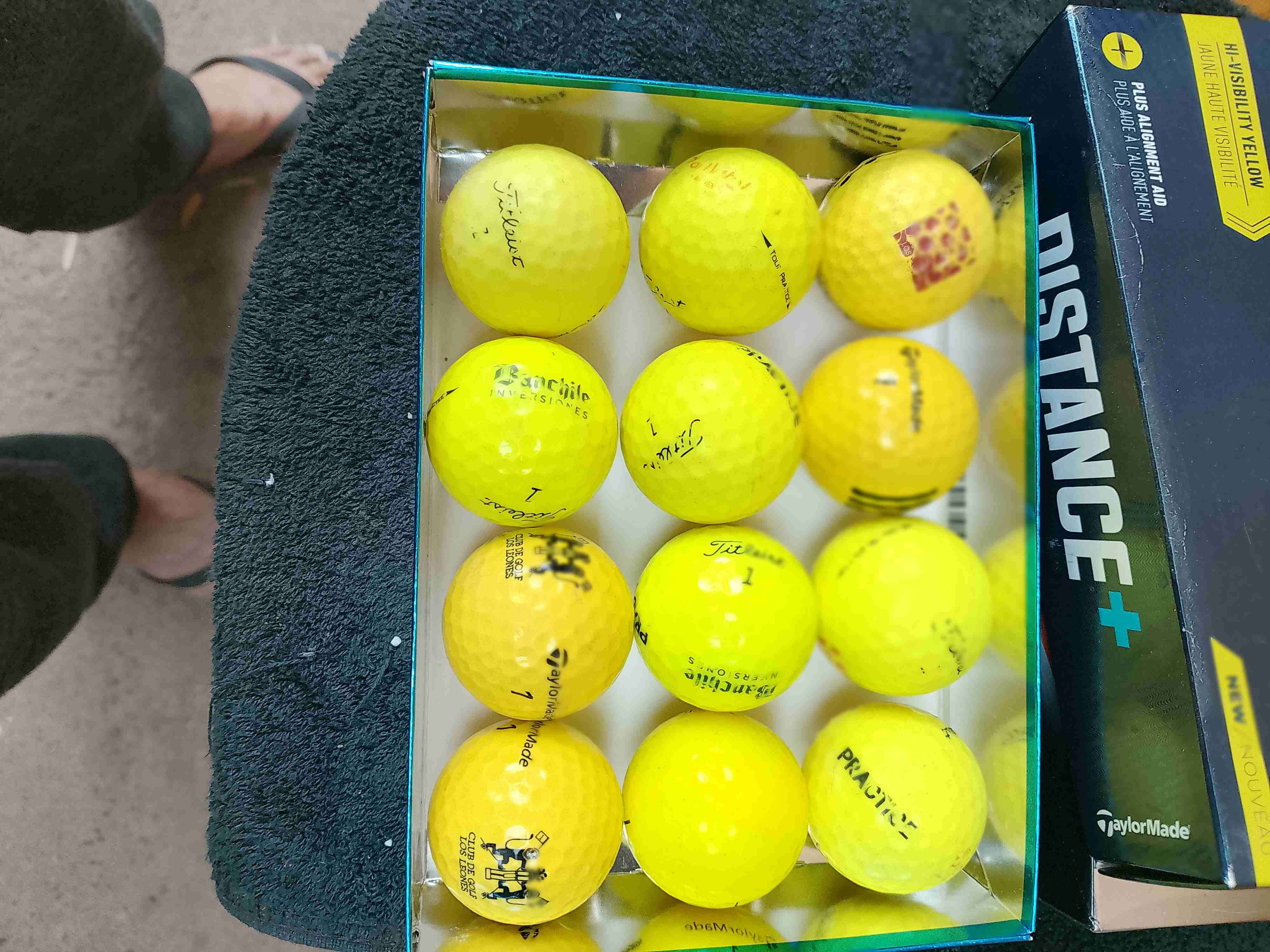 Pelotas de golf amarillas usadas - 1