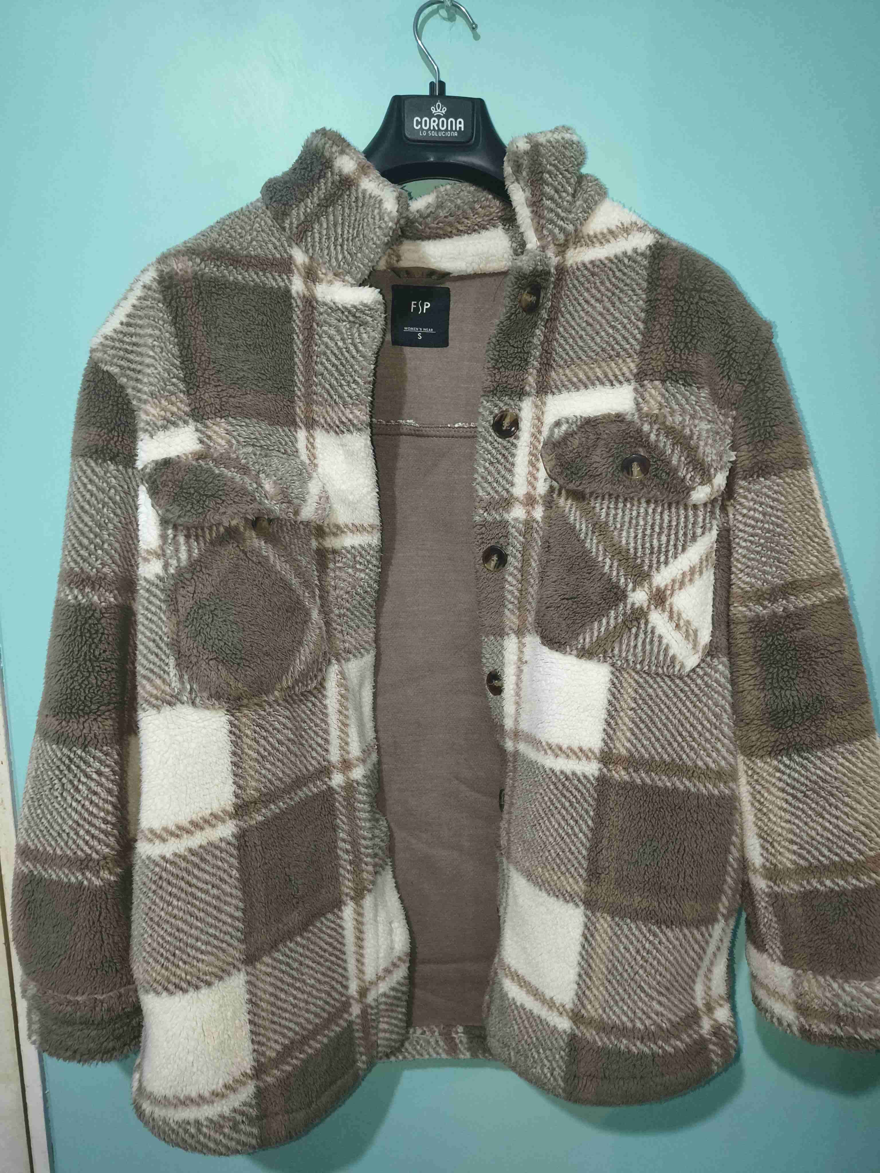 Chaqueta de lana cuadrillé