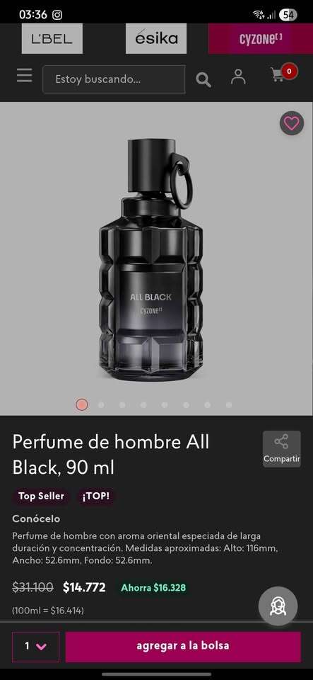 Perfume All Black 90 ml - miniatura 2
