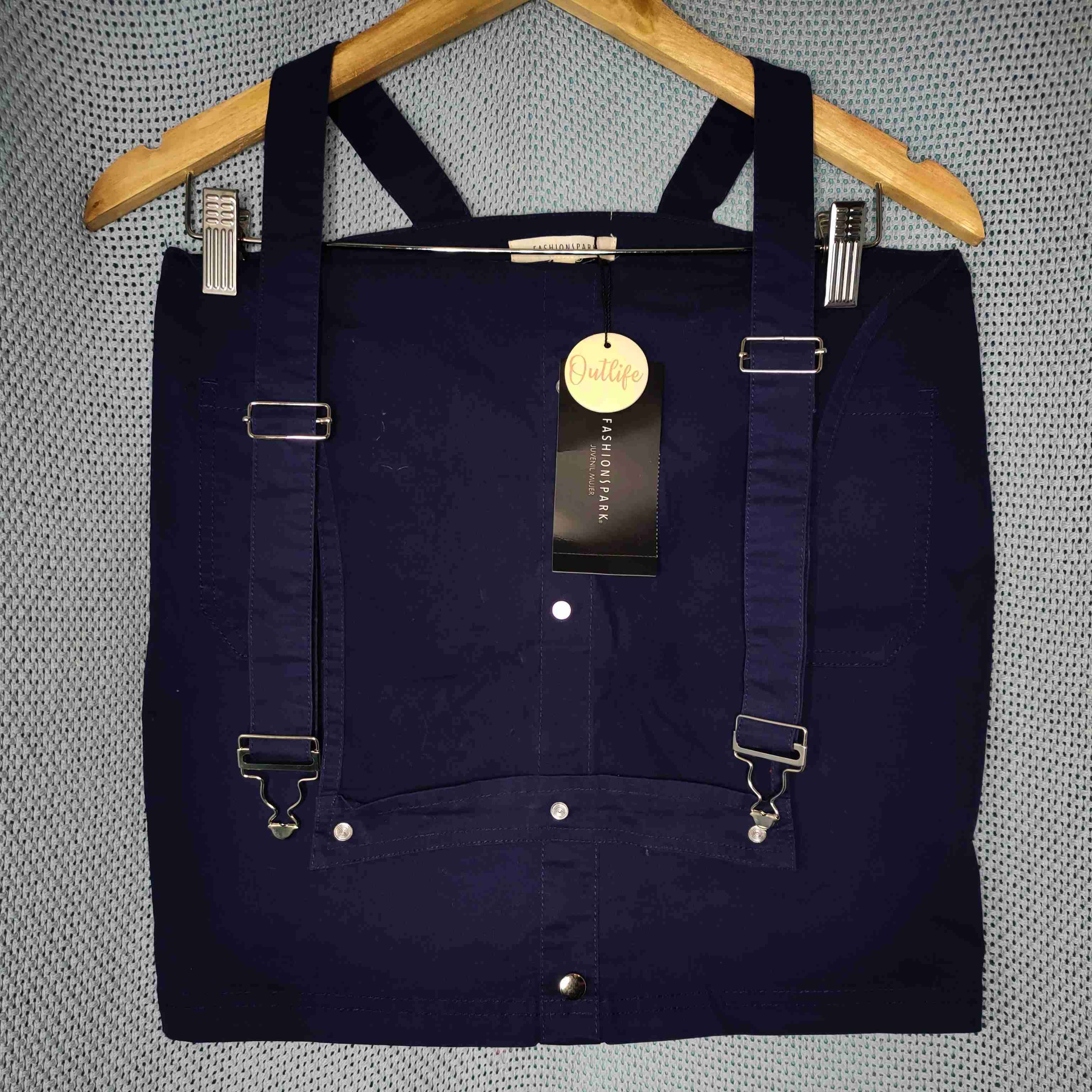 Jardinera azul marino con bolsillos - miniatura 3