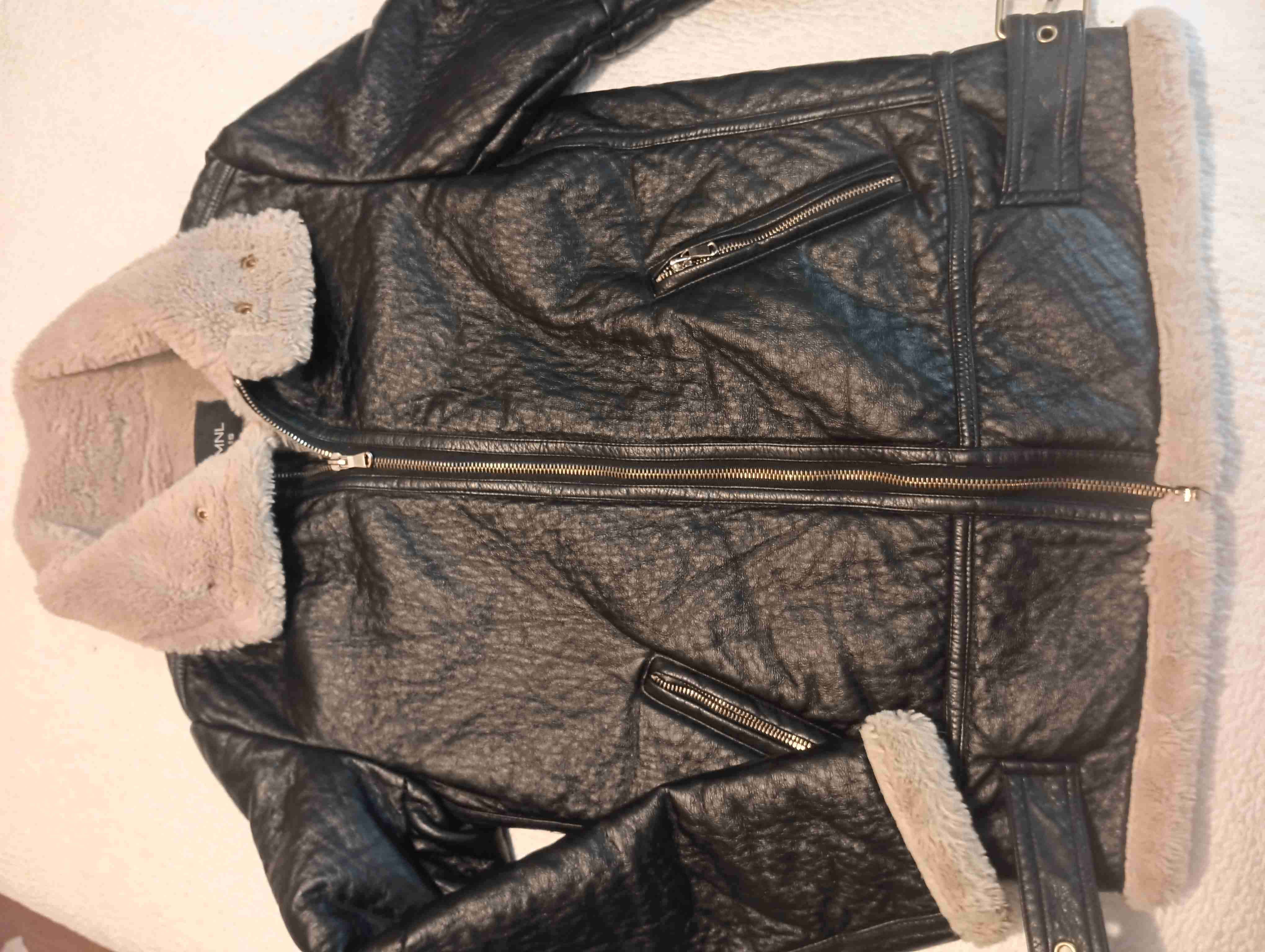 Chaqueta aviadora  negra con forro - miniatura 2