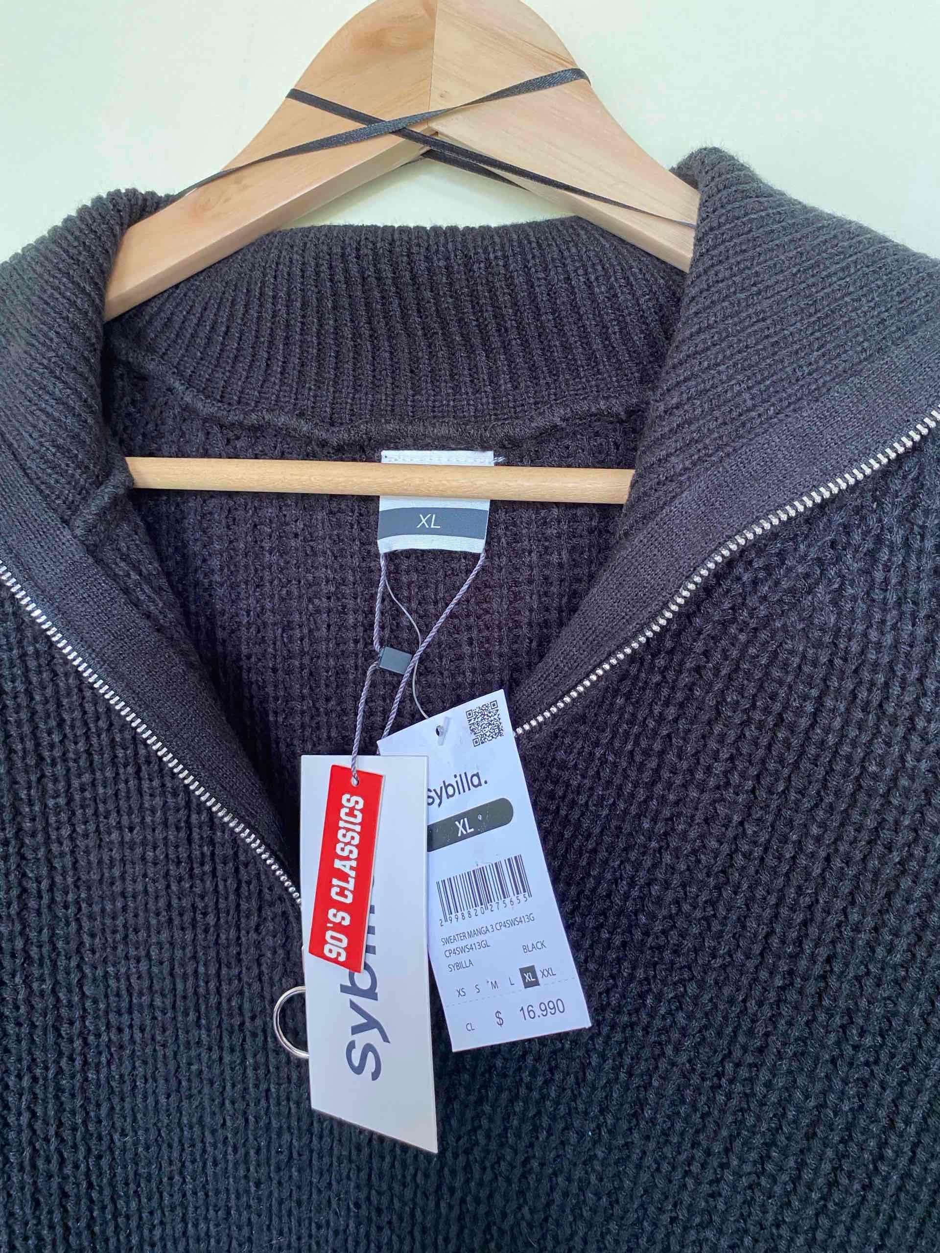 Suéter negro con cierre - 2