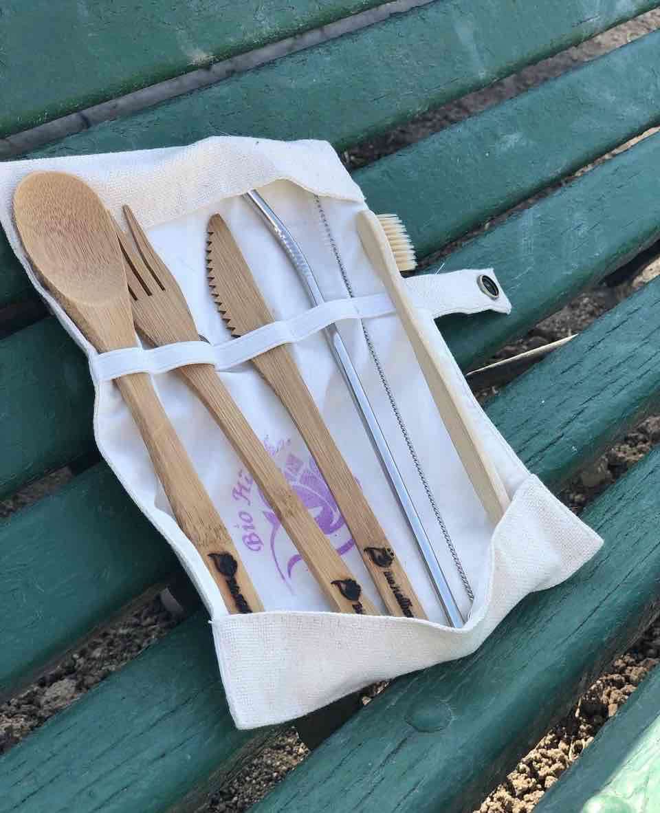 Set de utensilios de bambú - miniatura 2