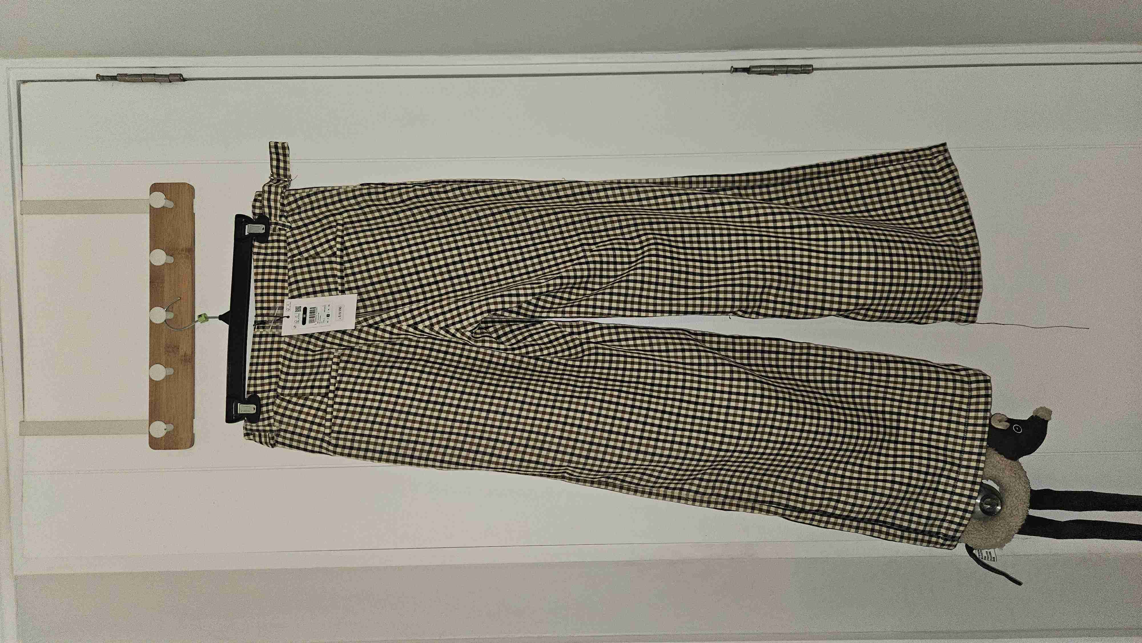 Pantalones de cuadros beige y negro - 2