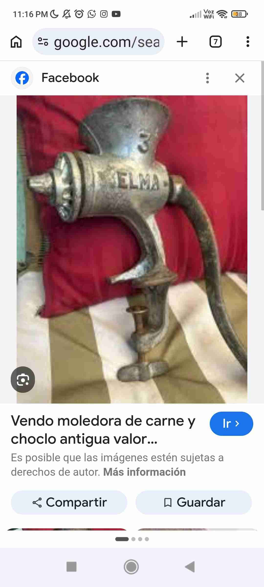 Moledora de carne antigua