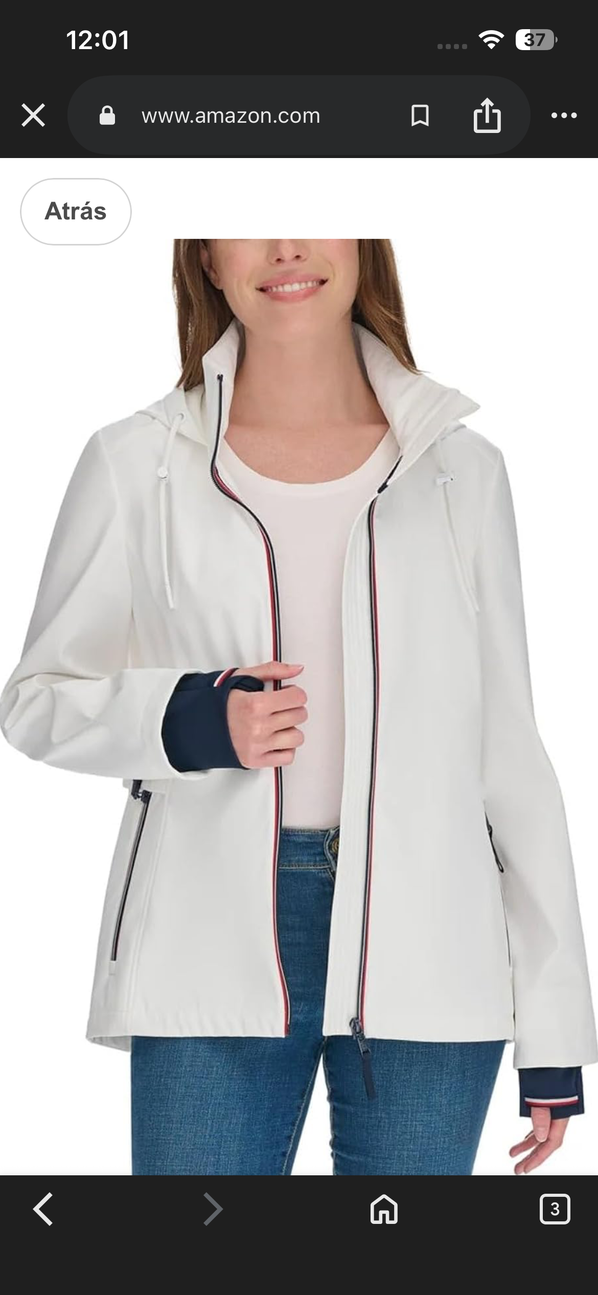 Chaqueta blanca con capucha Tommy - 1