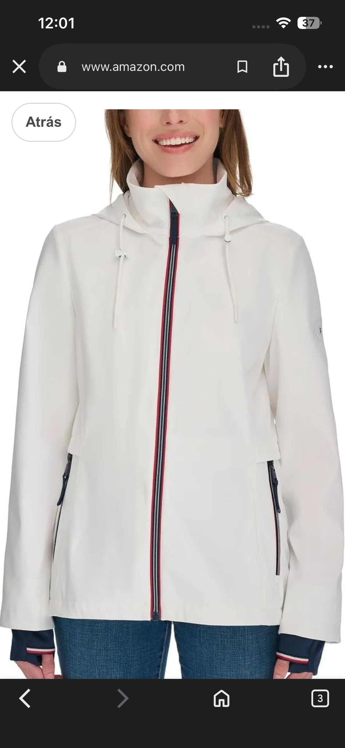 Chaqueta blanca con capucha Tommy - 2