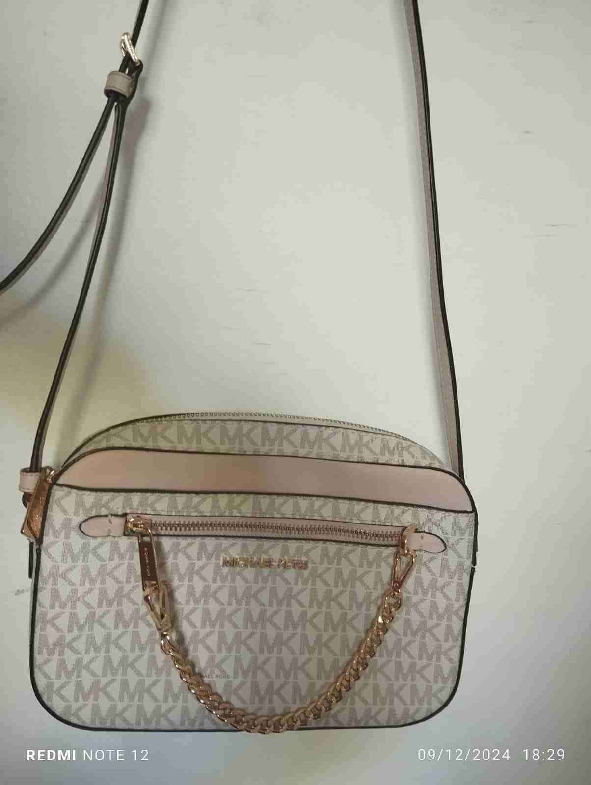 Cartera bandolera Michael Kors beige y rosa - miniatura 1