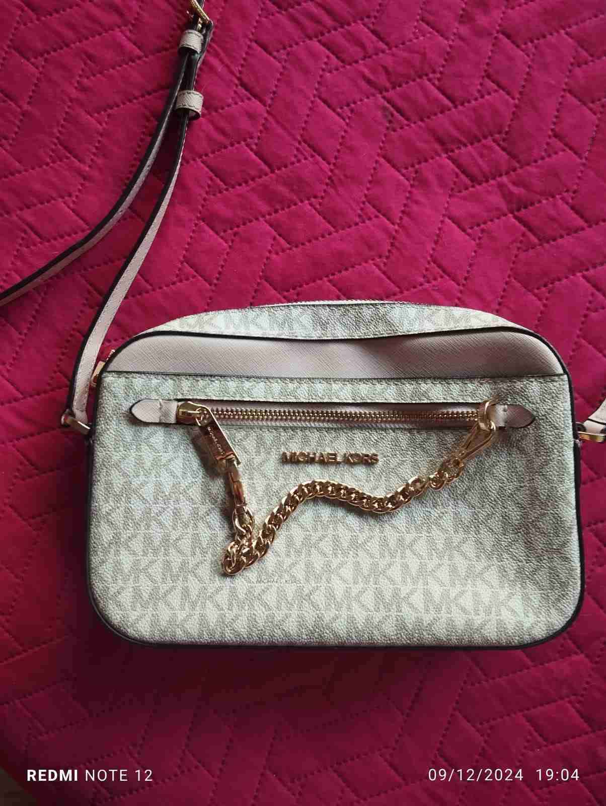 Cartera bandolera Michael Kors beige y rosa - miniatura 2
