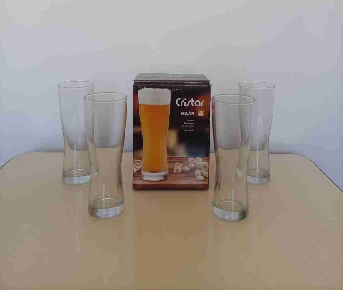 Set de 4 vasos cerveceros Cristar