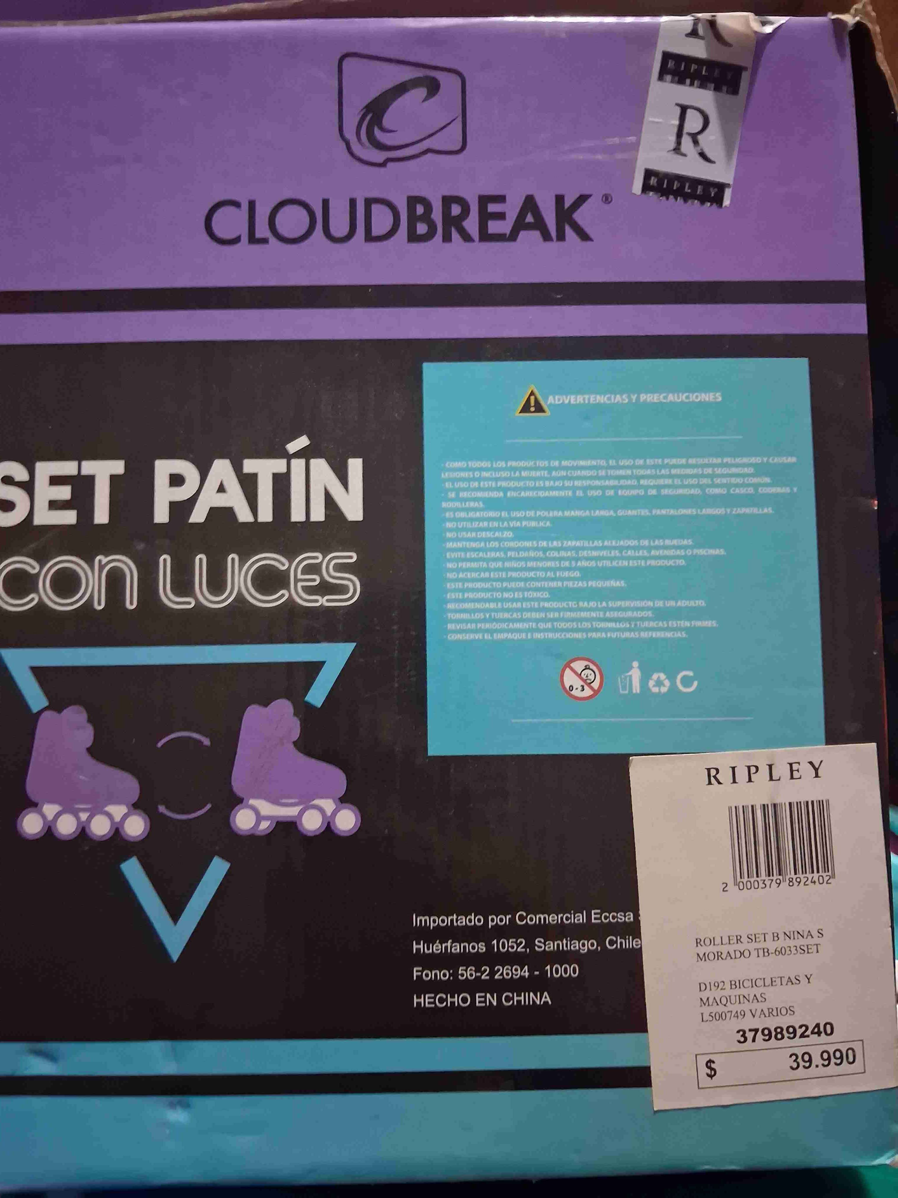 Set de patines morados con luces y casco - miniatura 6