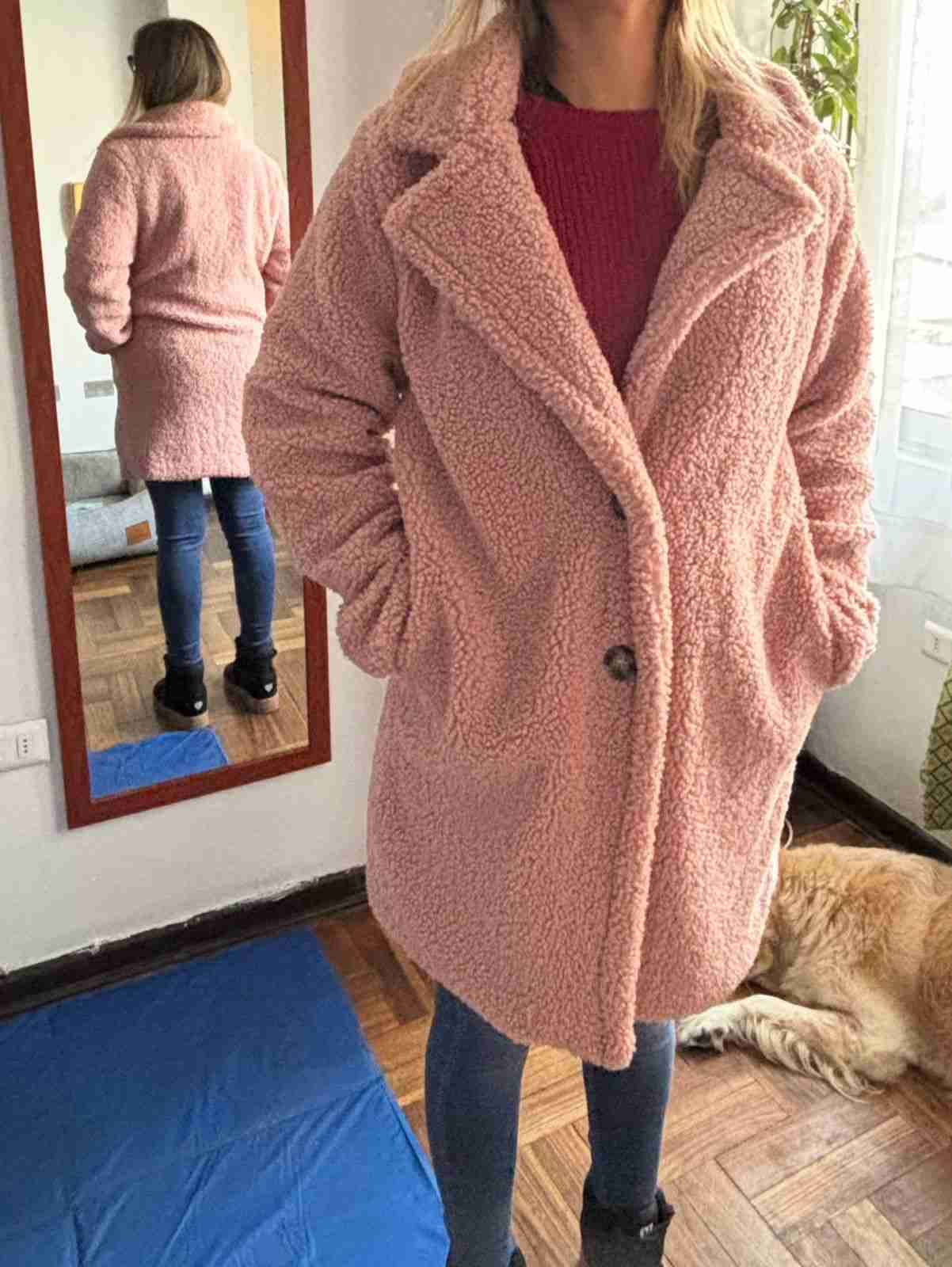 Abrigo de Lana Largo Rosado - miniatura 1