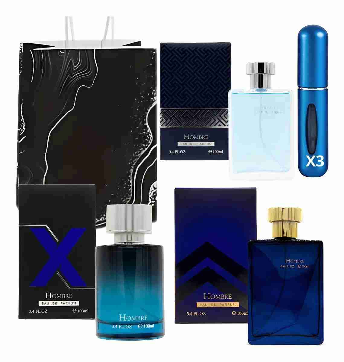 Perfumes X3 hombre set variado alternativos atomiz