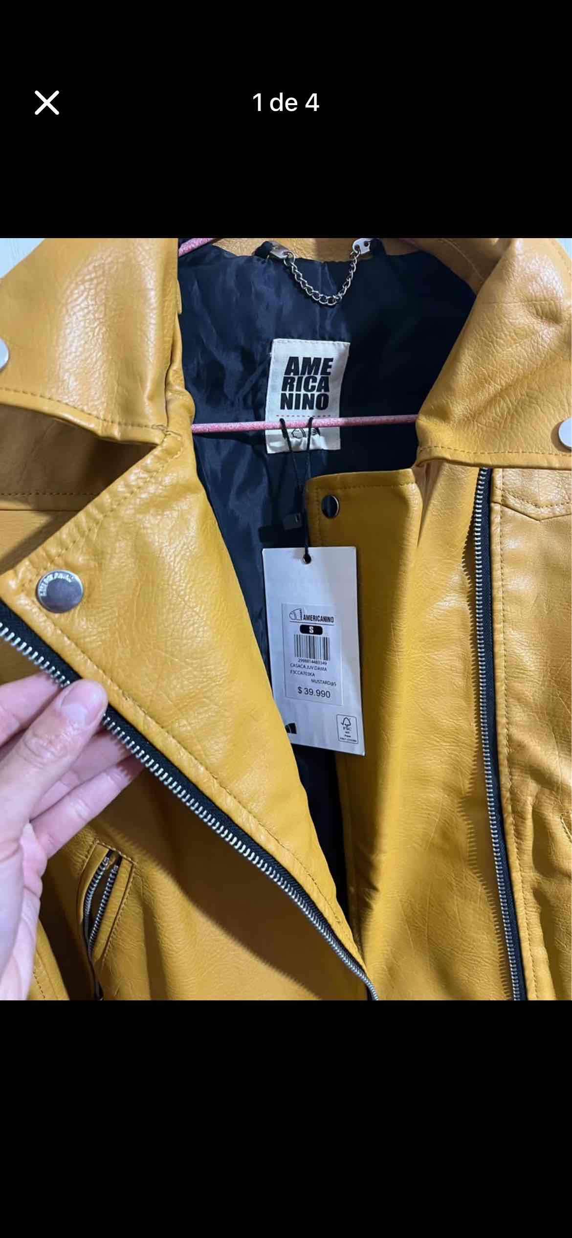 Chaqueta biker amarilla - miniatura 2