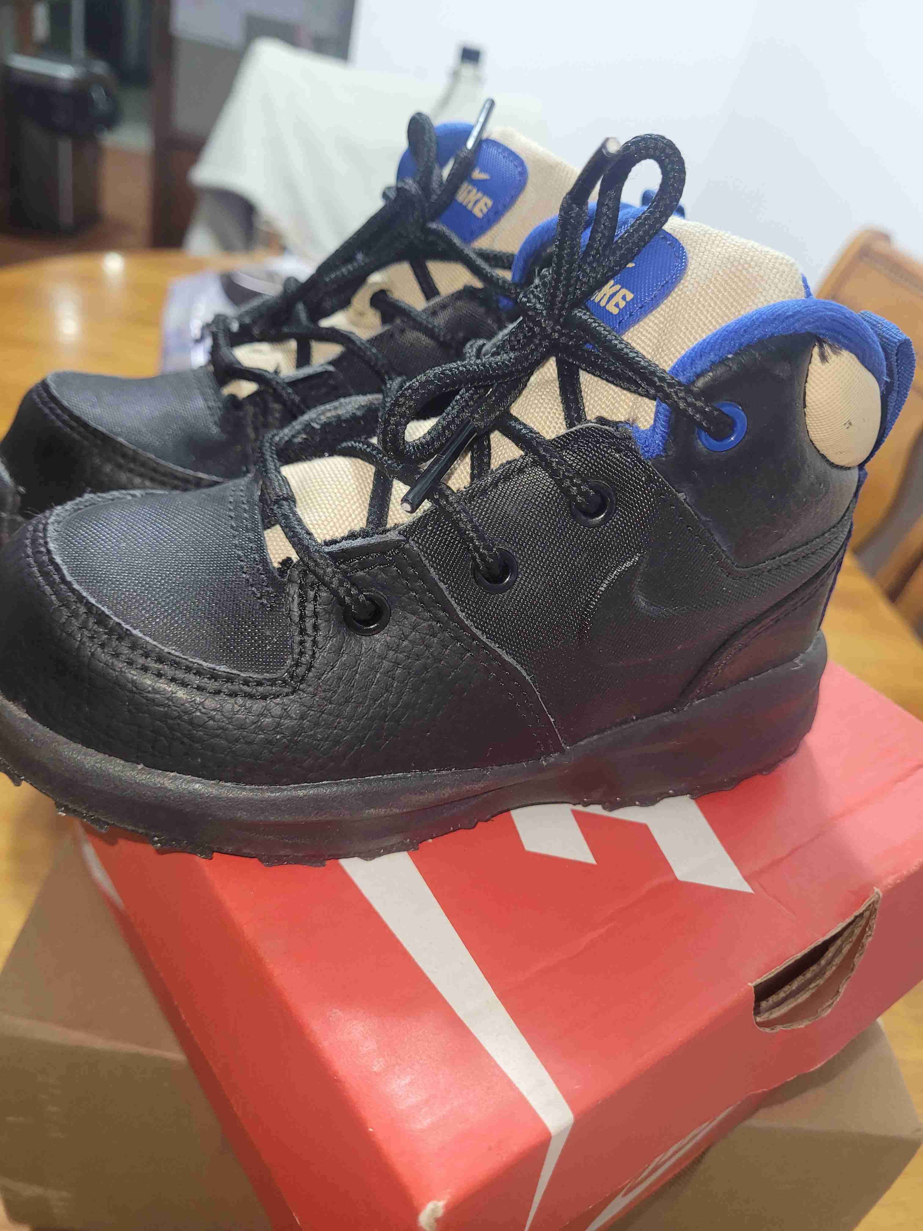 Botas infantiles azul y beige - miniatura 2