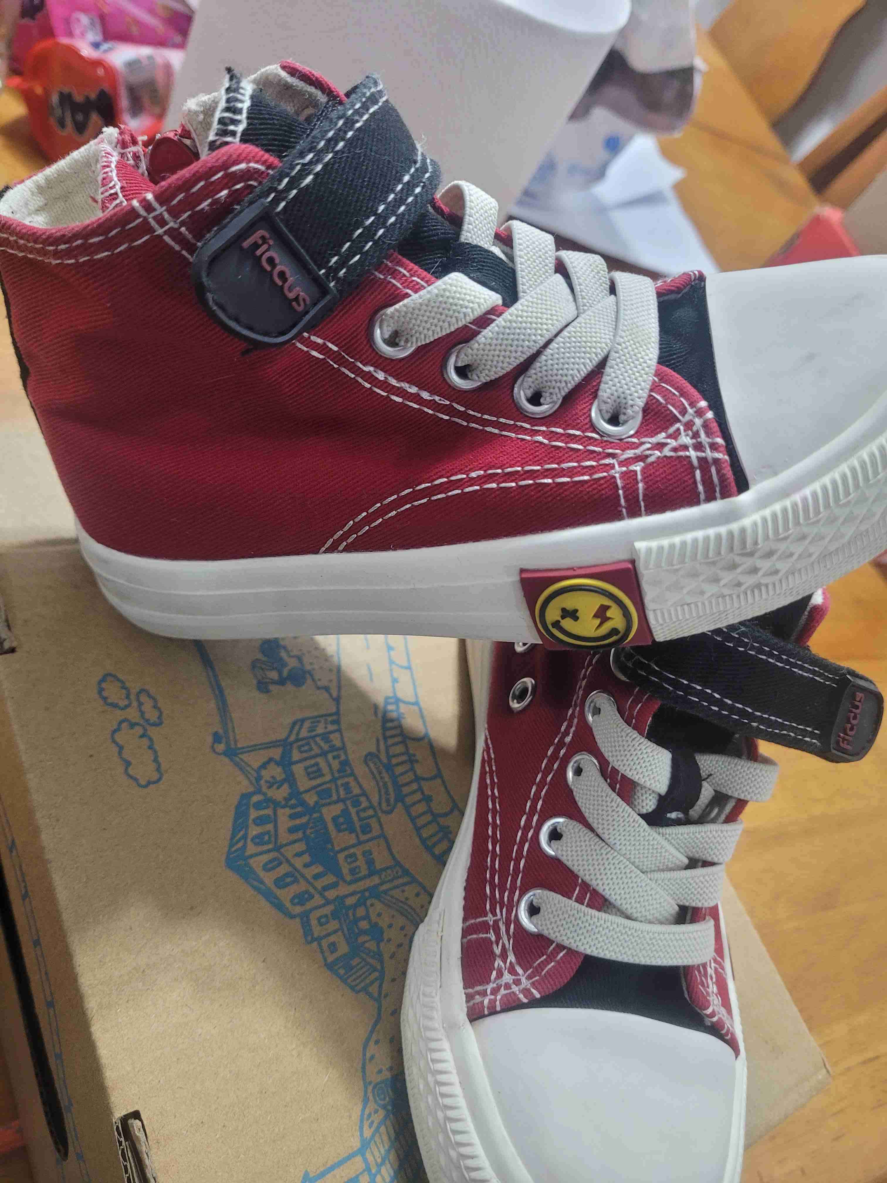 Zapatillas altas rojas para niños - miniatura 3